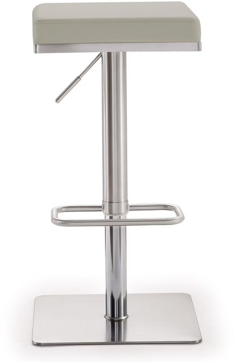 Bari Light Grey Steel Adjustable Barstool