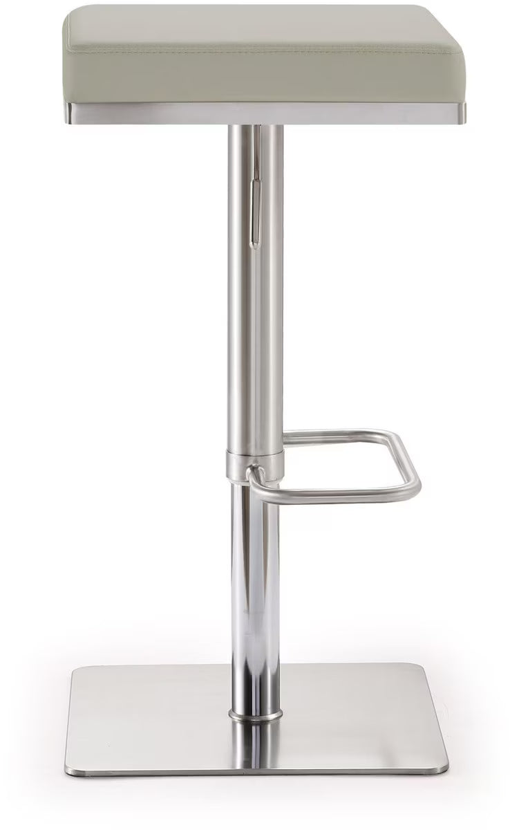 Bari Light Grey Steel Adjustable Barstool