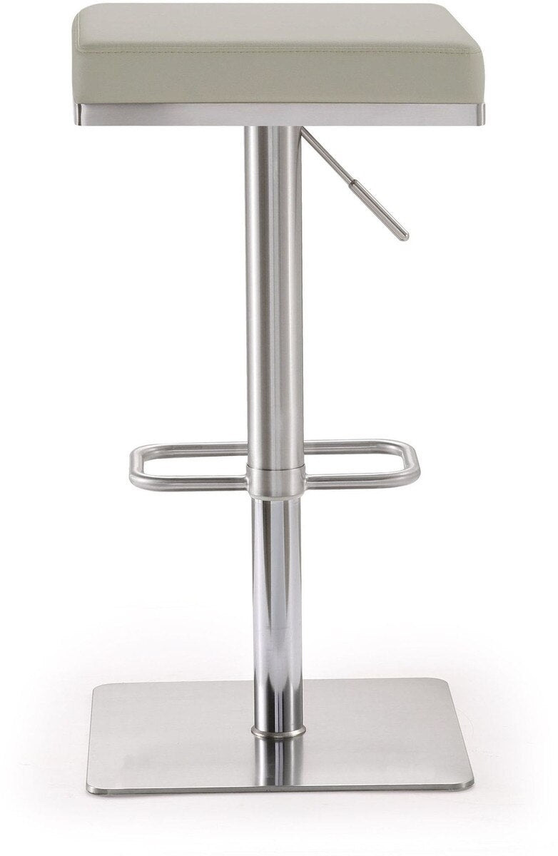 Bari Light Grey Steel Adjustable Barstool