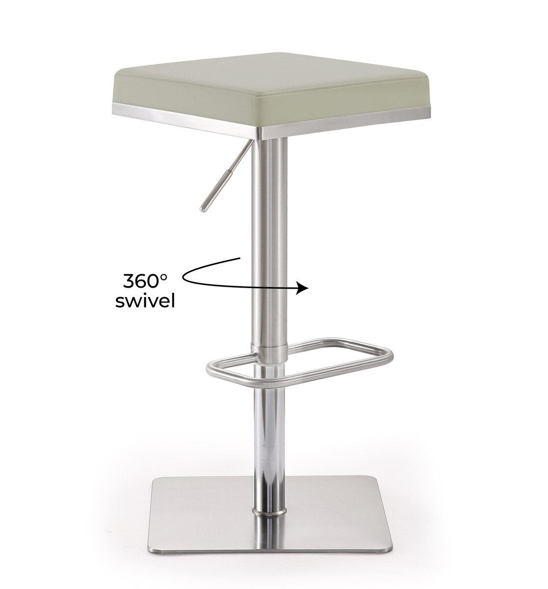 Bari Light Grey Steel Adjustable Barstool