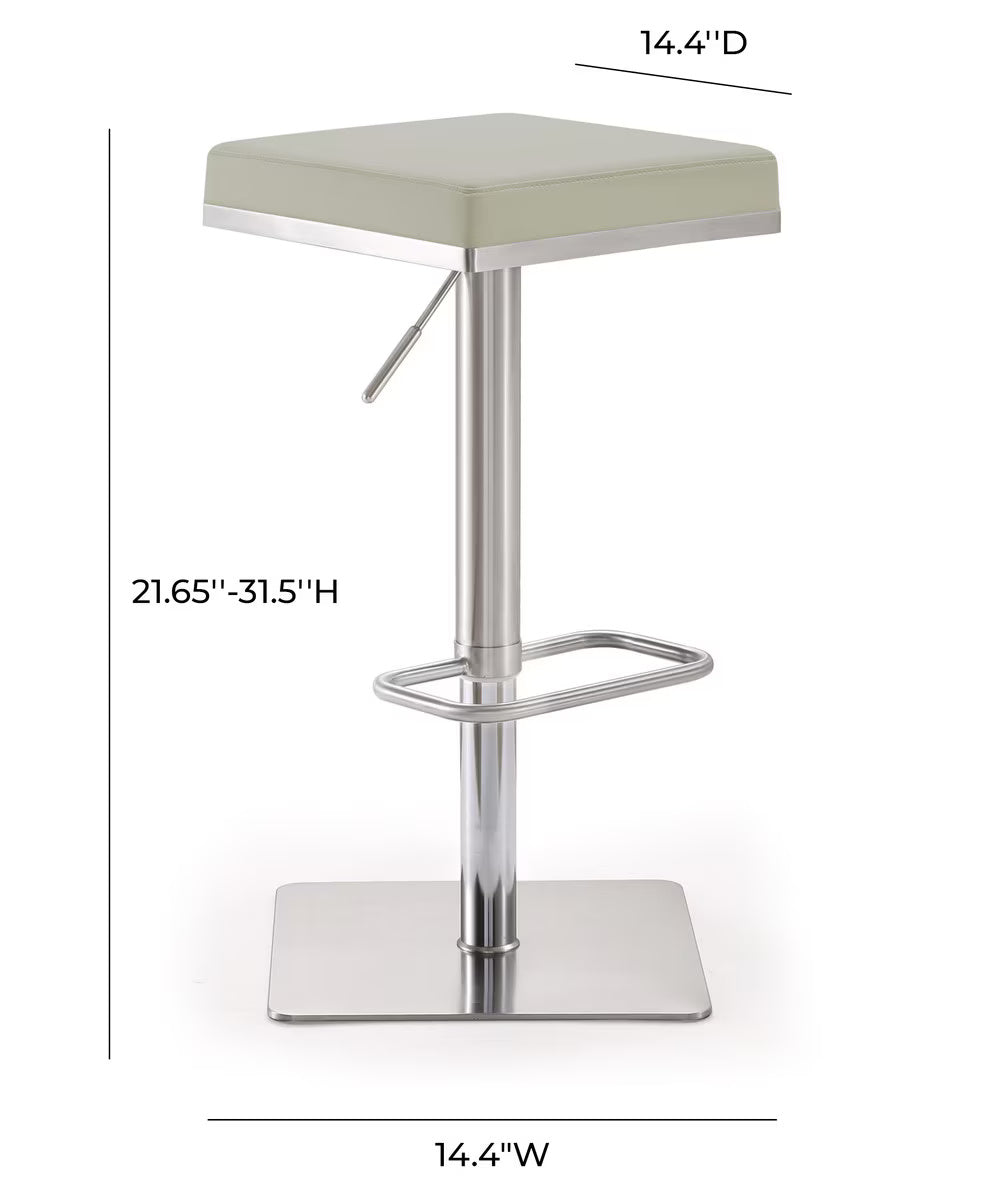 Bari Light Grey Steel Adjustable Barstool