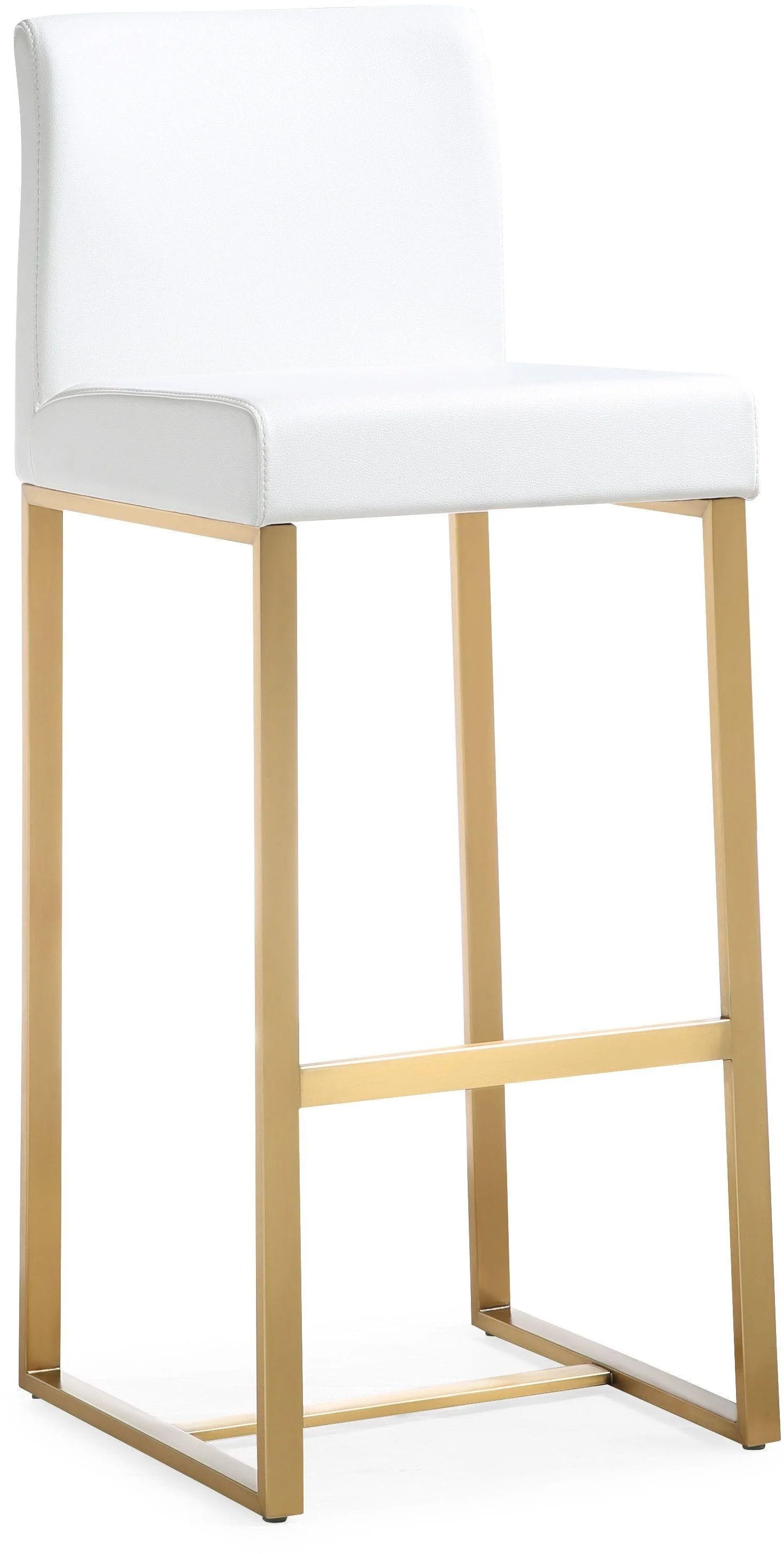 Denmark Performance Vegan Leather Stool with Gold Base - Set of 2