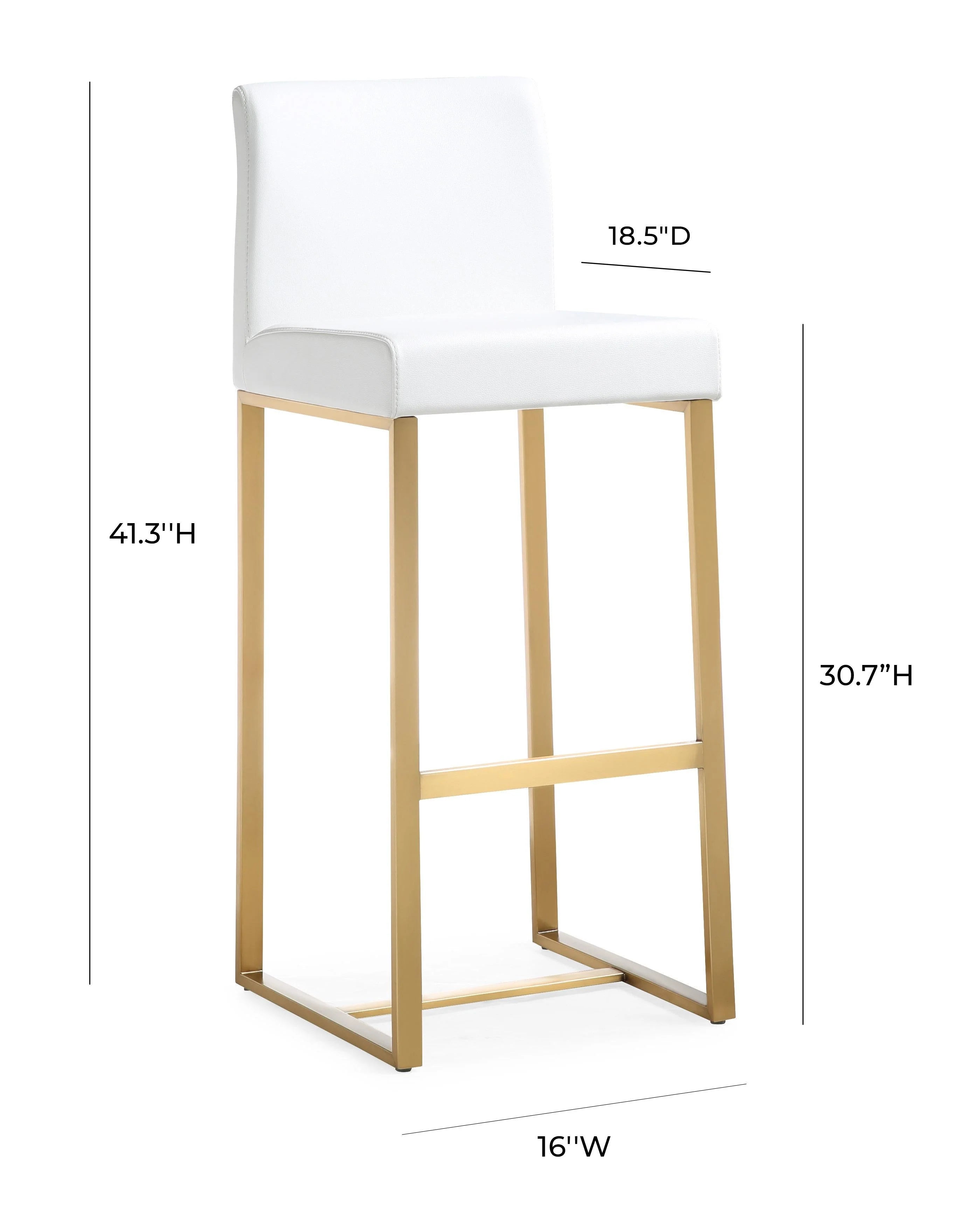 Denmark Performance Vegan Leather Stool with Gold Base - Set of 2