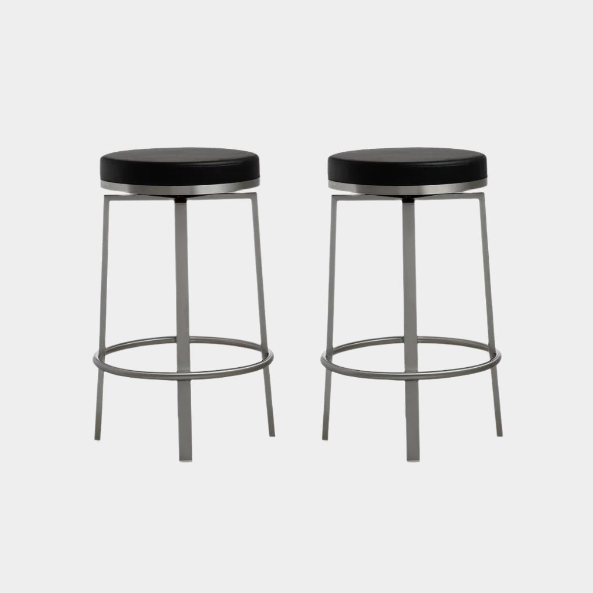 Pratt Black Swivel Counter Stool - Set of 2