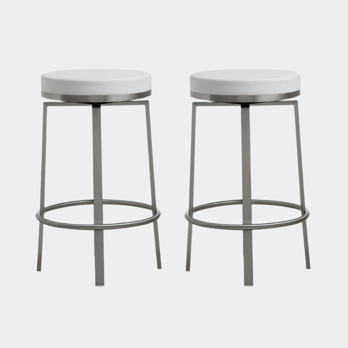 Pratt White Performance Vegan Leather Swivel Counter Stool - Set of 2