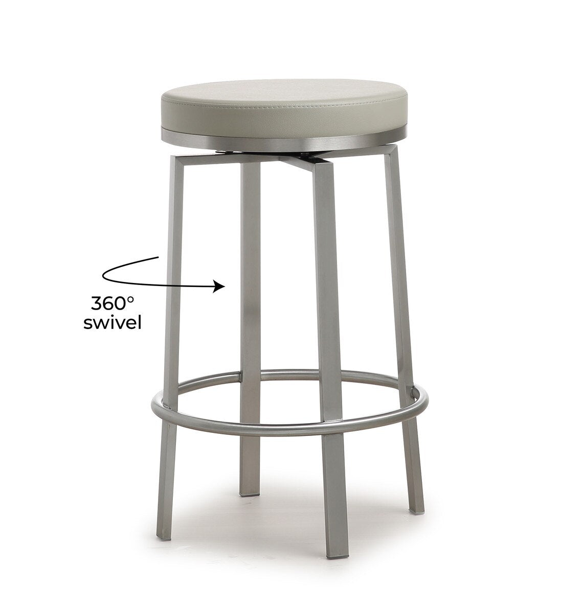 Pratt Grey Swivel Counter Stool - Set of 2