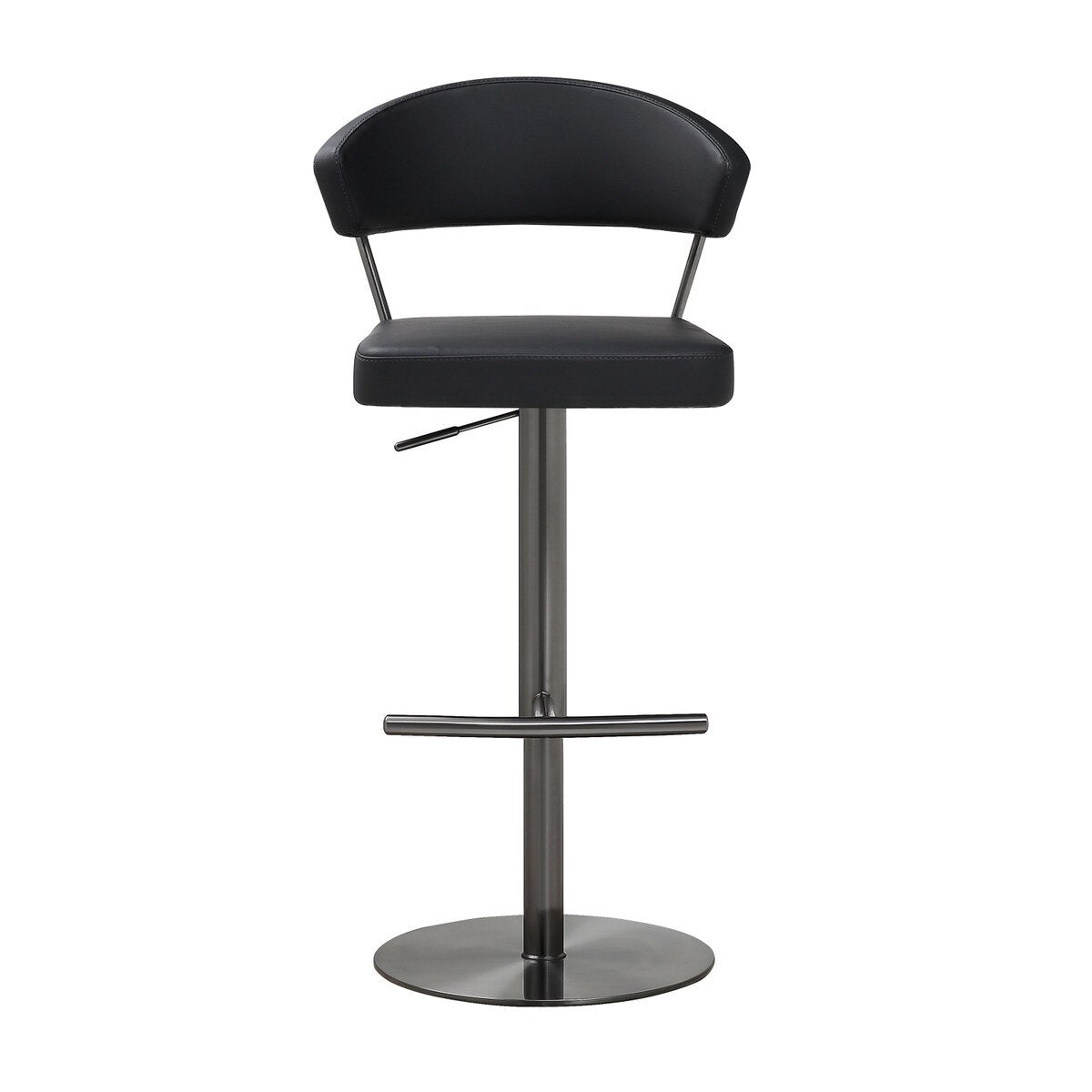 Cosmo Black Performance Vegan Leather on Black Steel Barstool