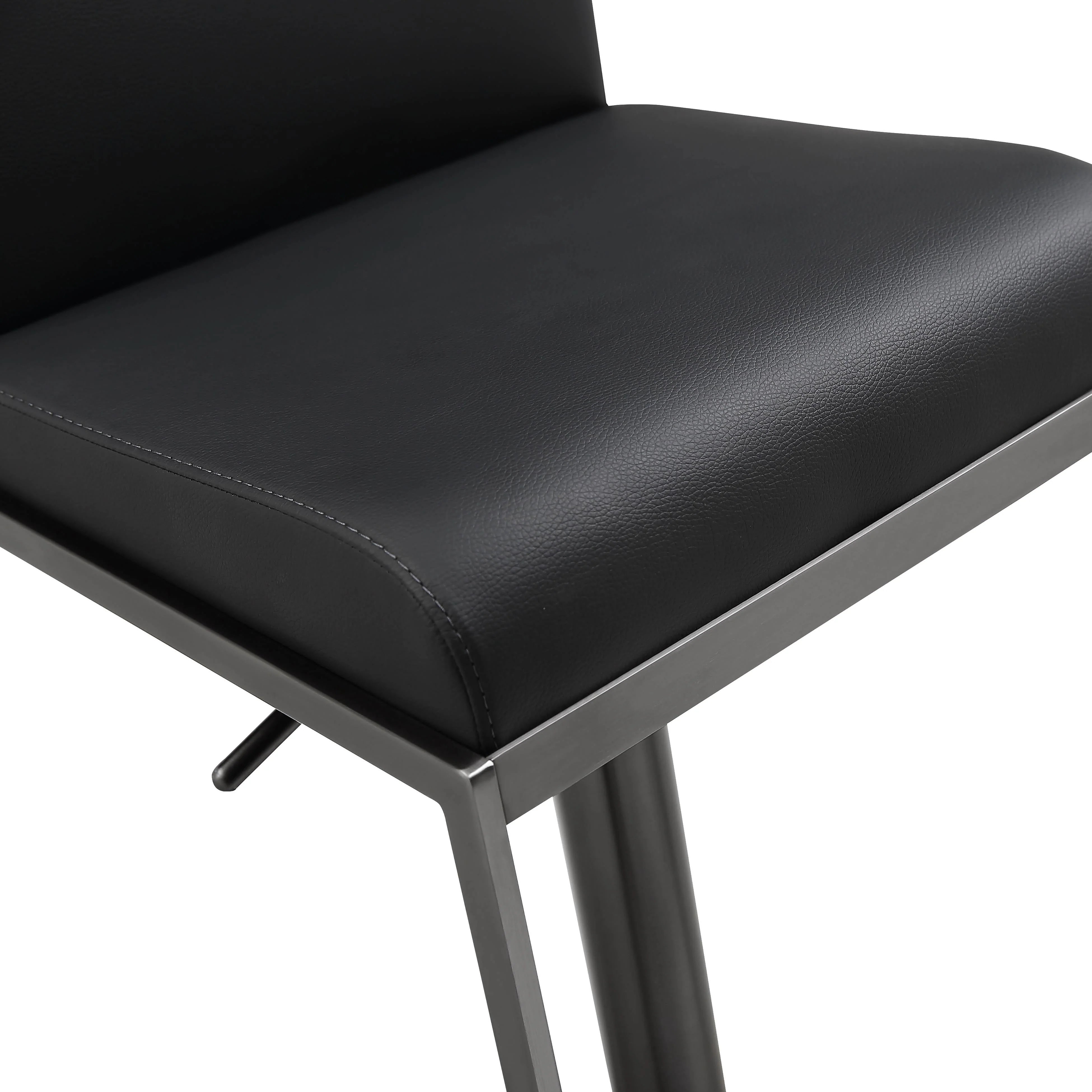 Tabouret Amalfi Black Performance en cuir vegan sur noir