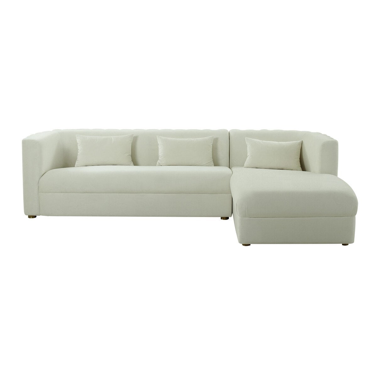 Callie Cream Velvet Sectional - RAF