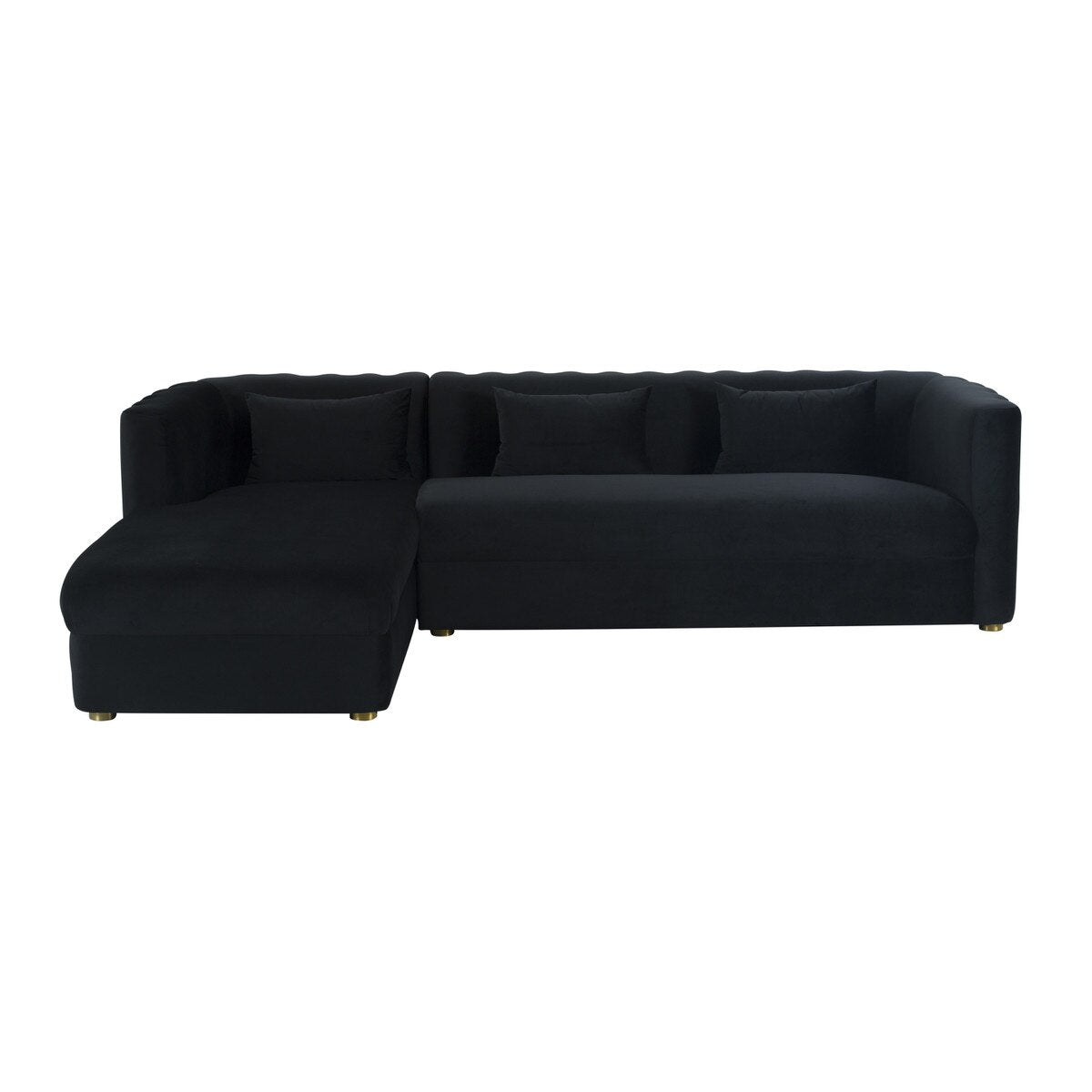 Callie Black Velvet Sectional - LAF