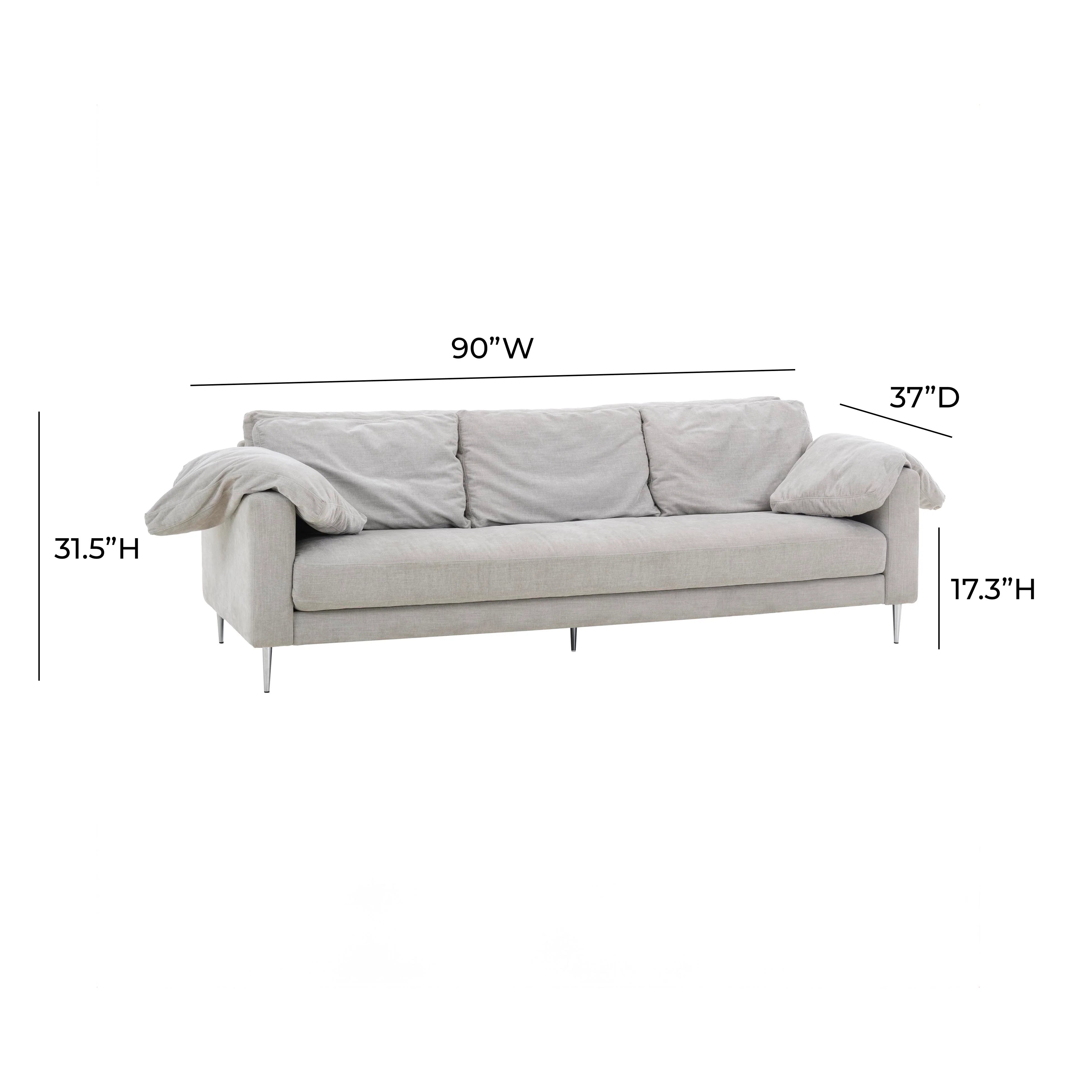 Vari 90" Textured Performance Velvet Lounge Sofa