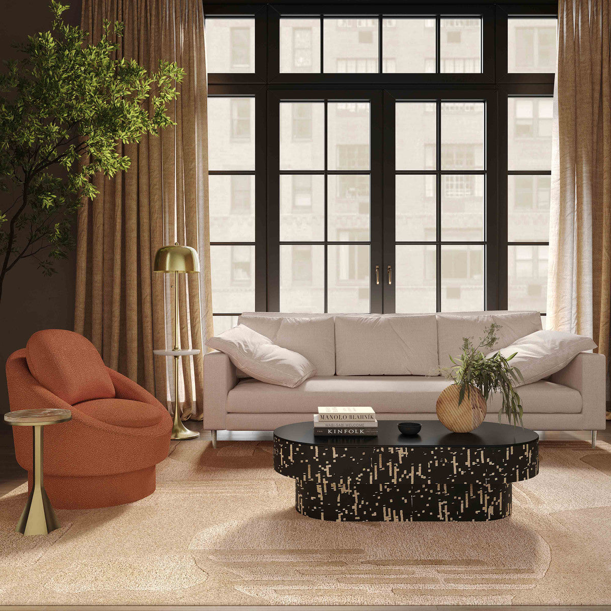 Vari Textured Velvet Lounge Sofa