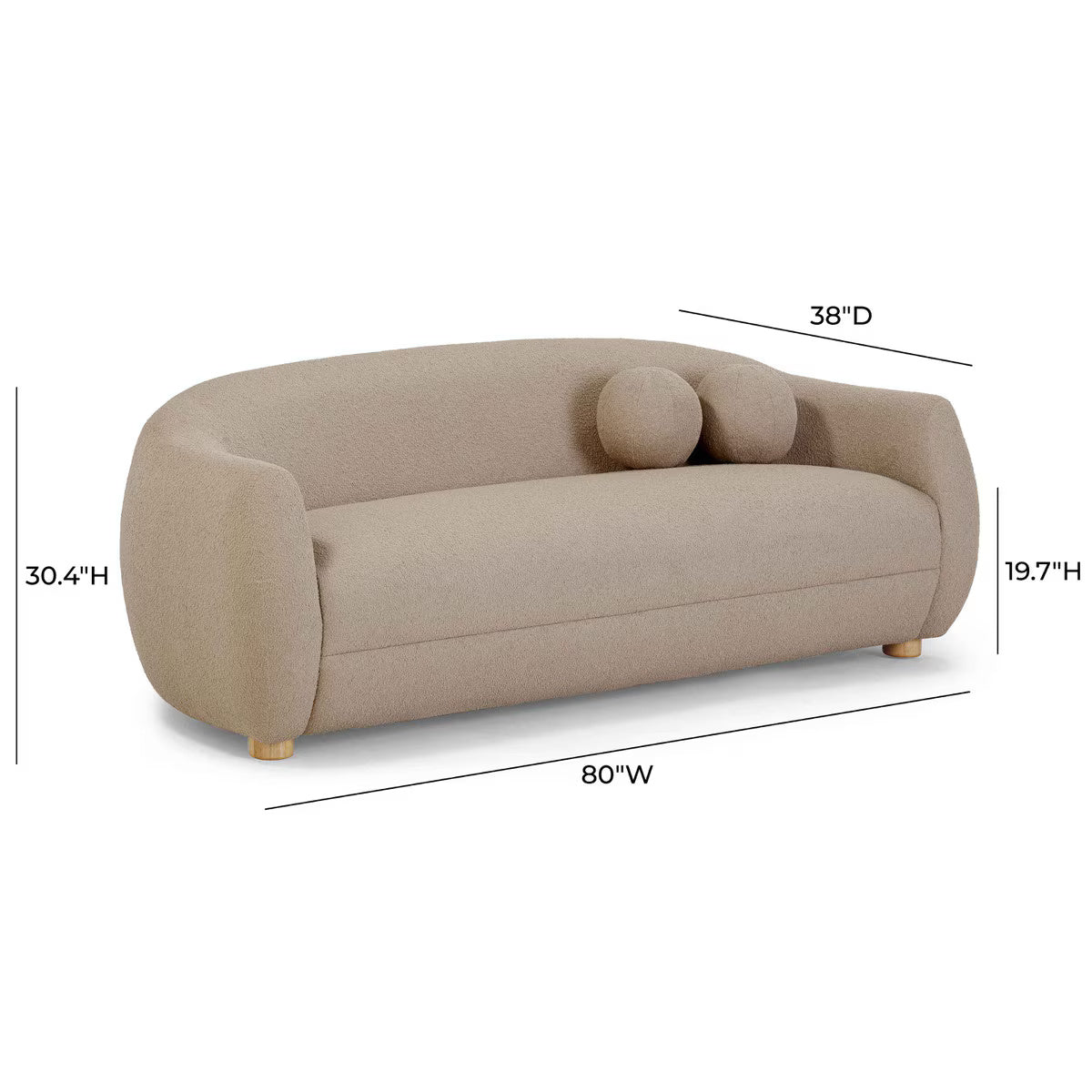 Judy Light Brown Boucle Sofa