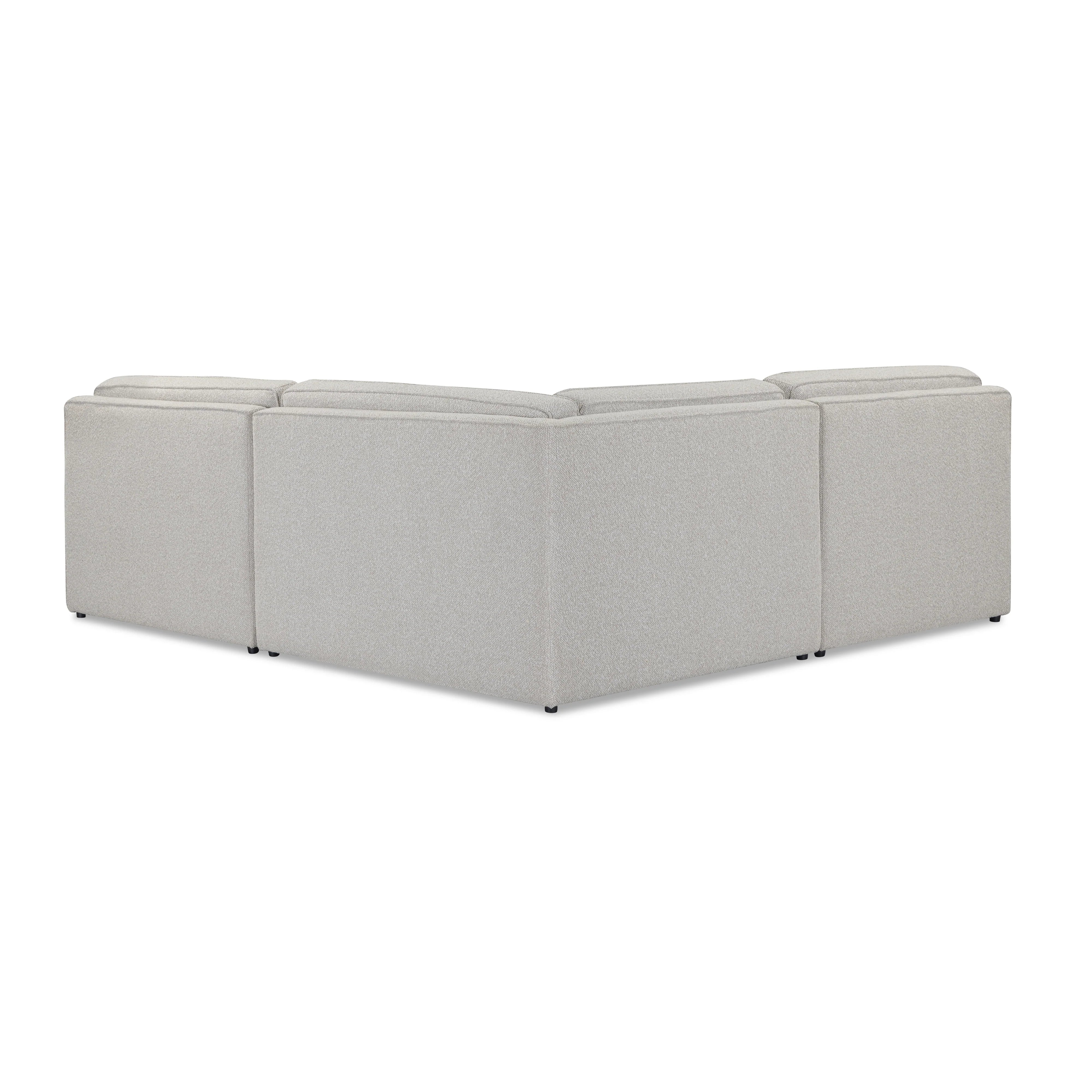 Yvette 3-Piece Warm Grey Performance Boucle L-Sectional