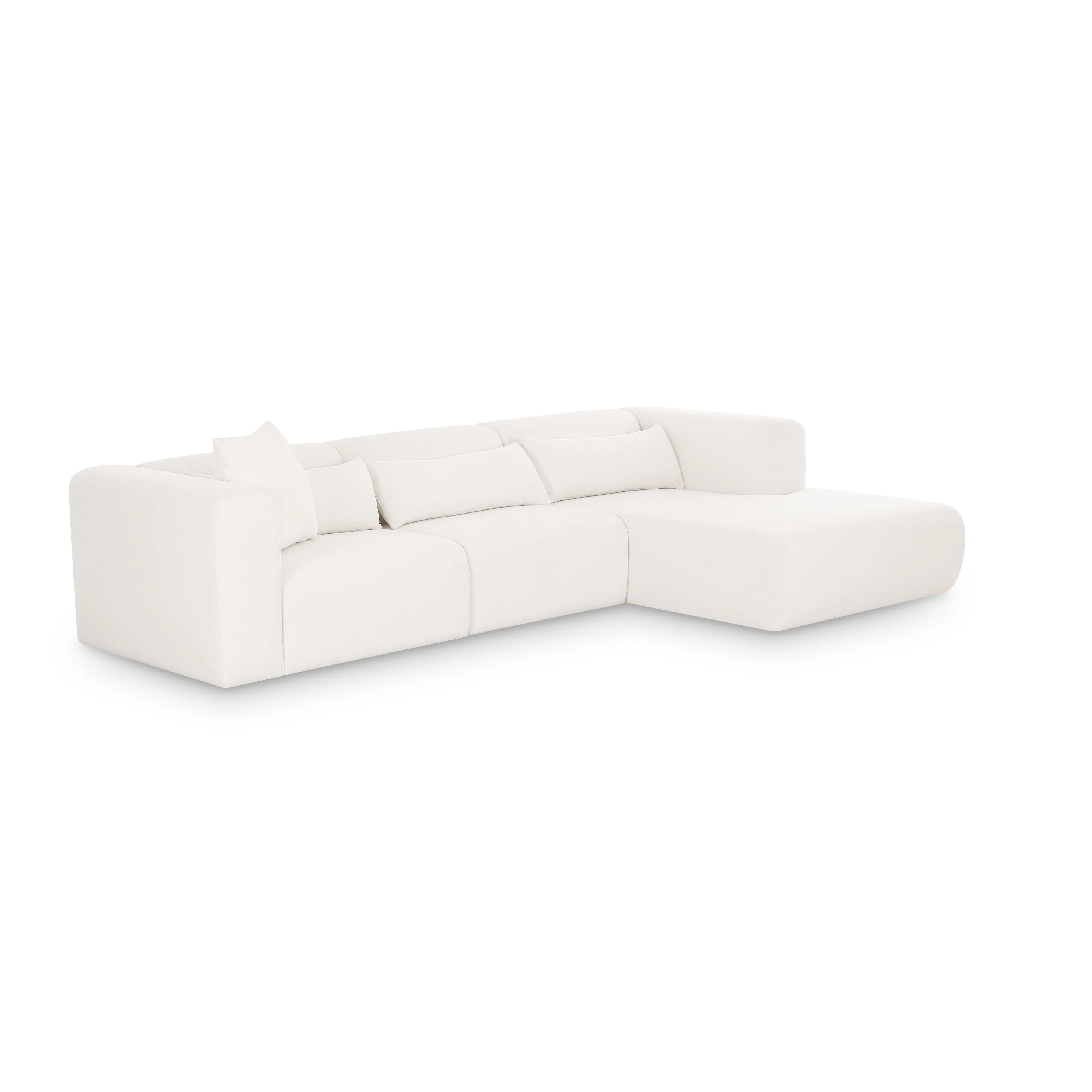 Tarra 3-Piece Cream Performance Chenille Modular Sectional