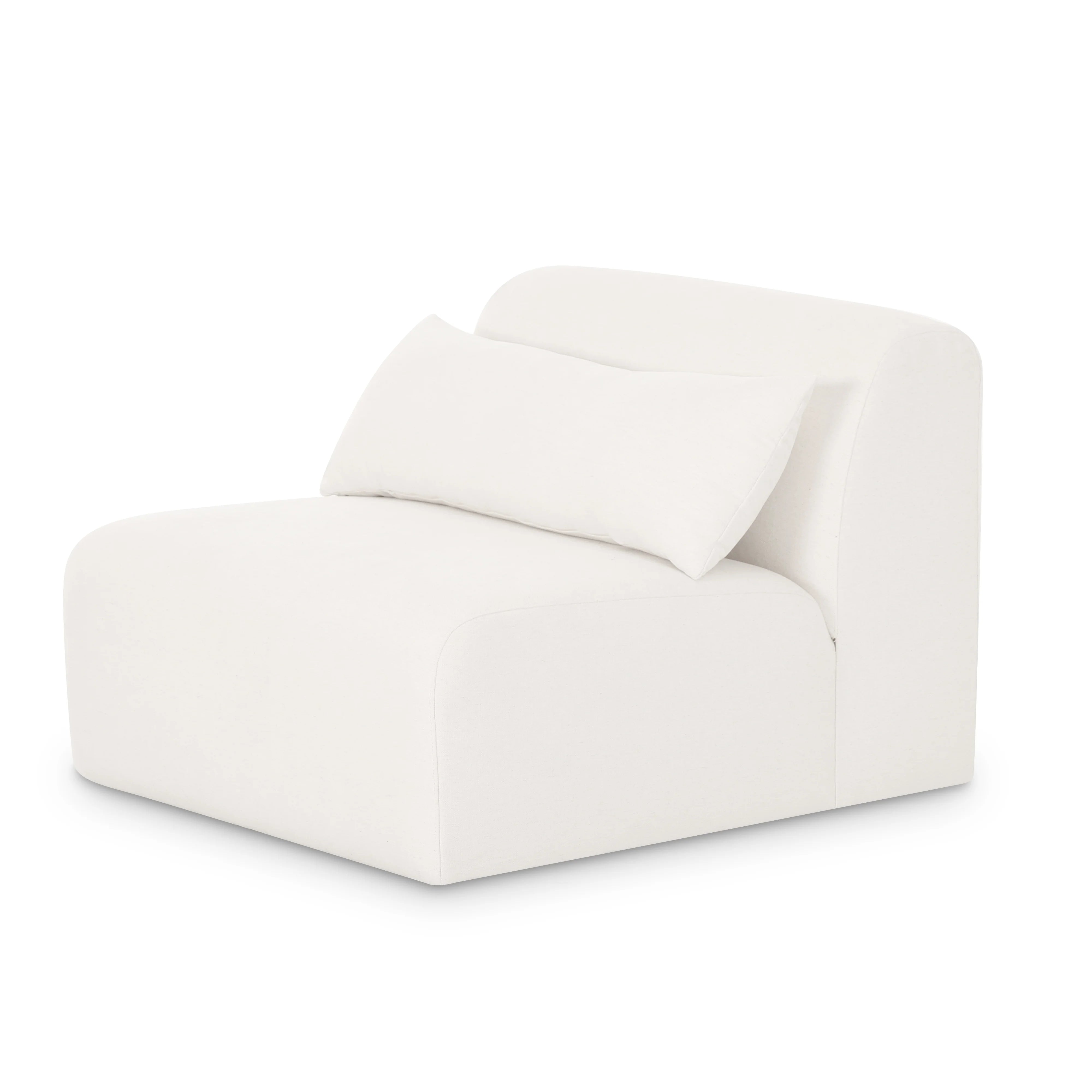 Tarra Cream Performance Chenille Modular Armless Chair