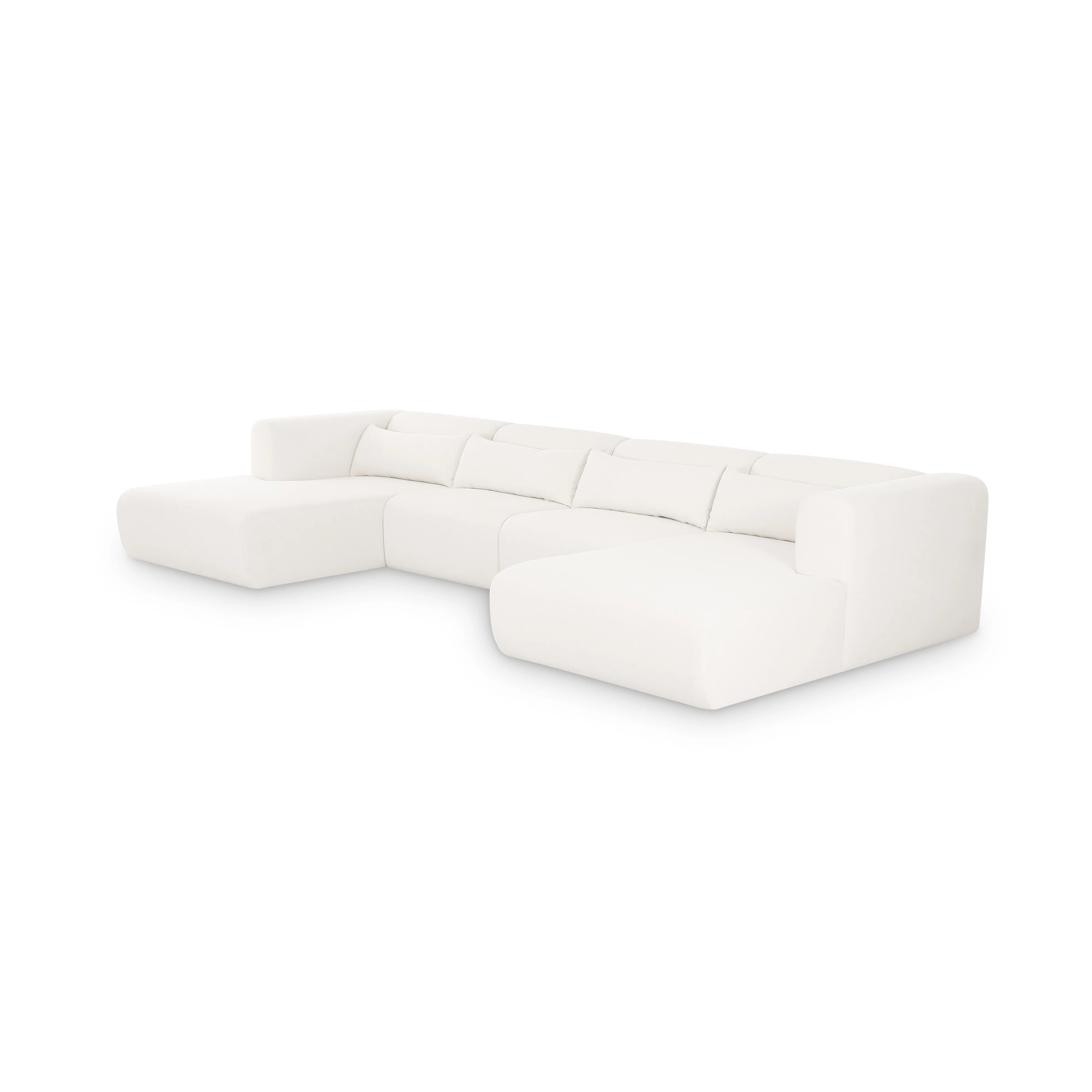 Tarra 4-Piece Cream Performance Chenille Modular U-Sectional
