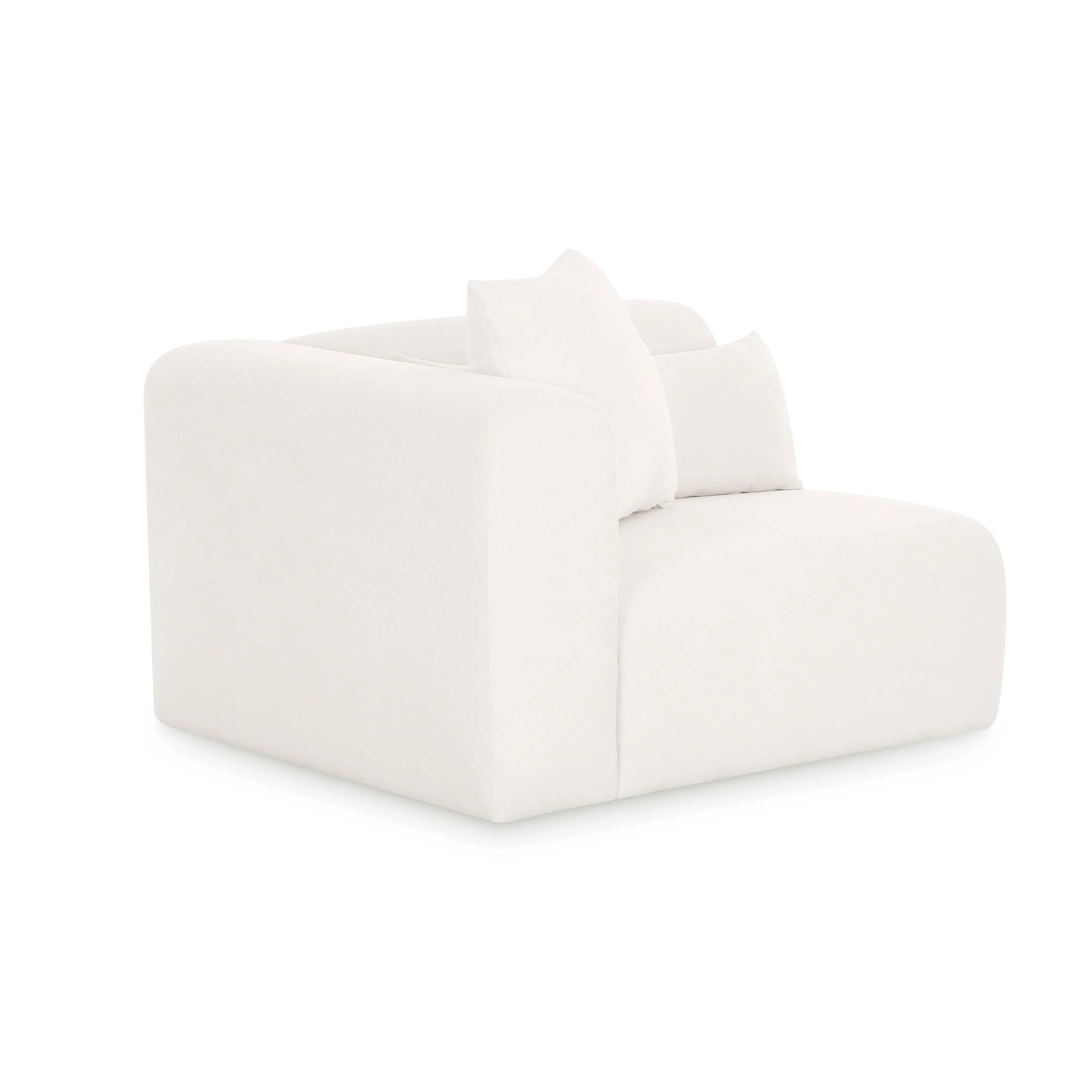 Tarra Cream Performance Chenille Modular Corner Chair