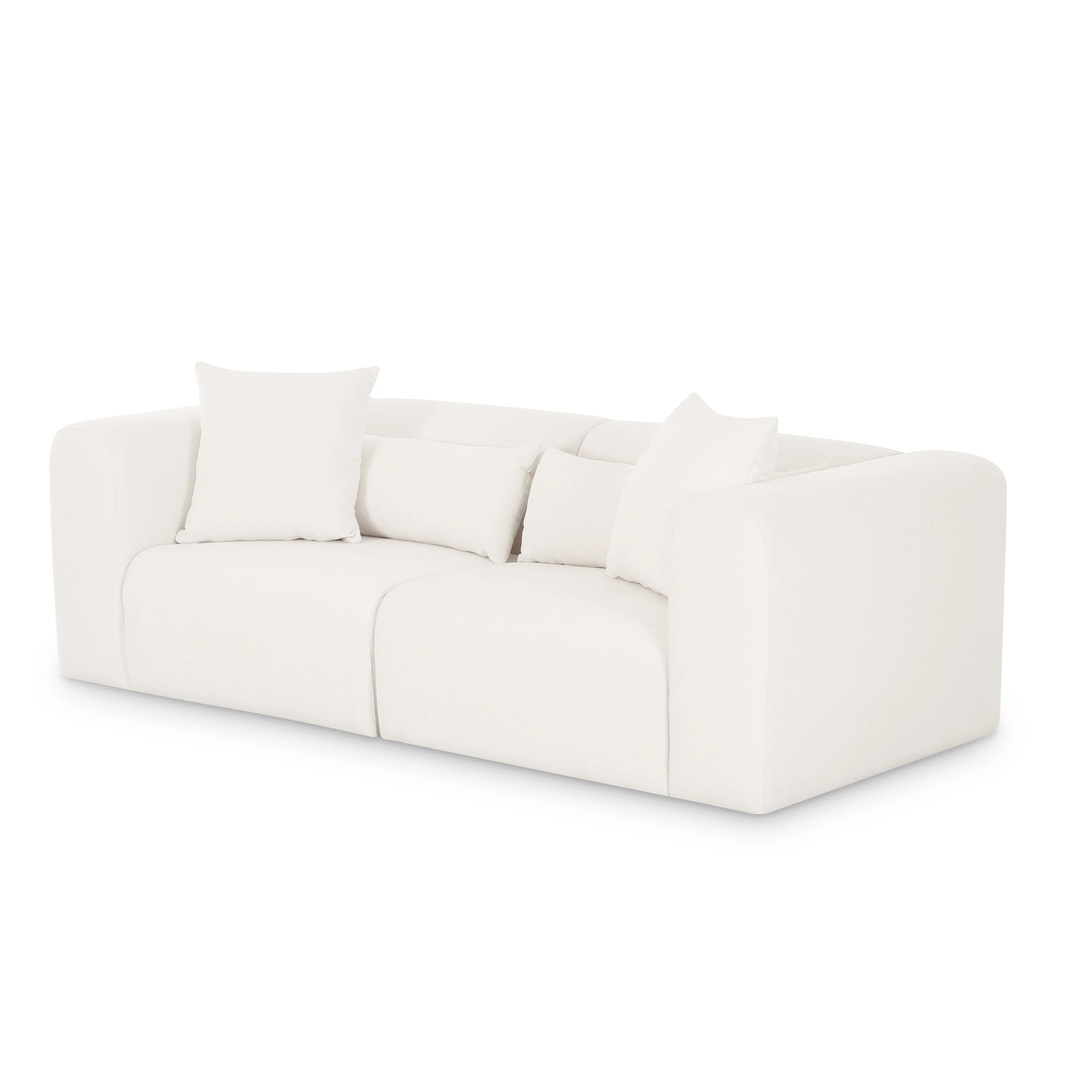 Tarra 86" Cream Performance Chenille Modular Loveseat