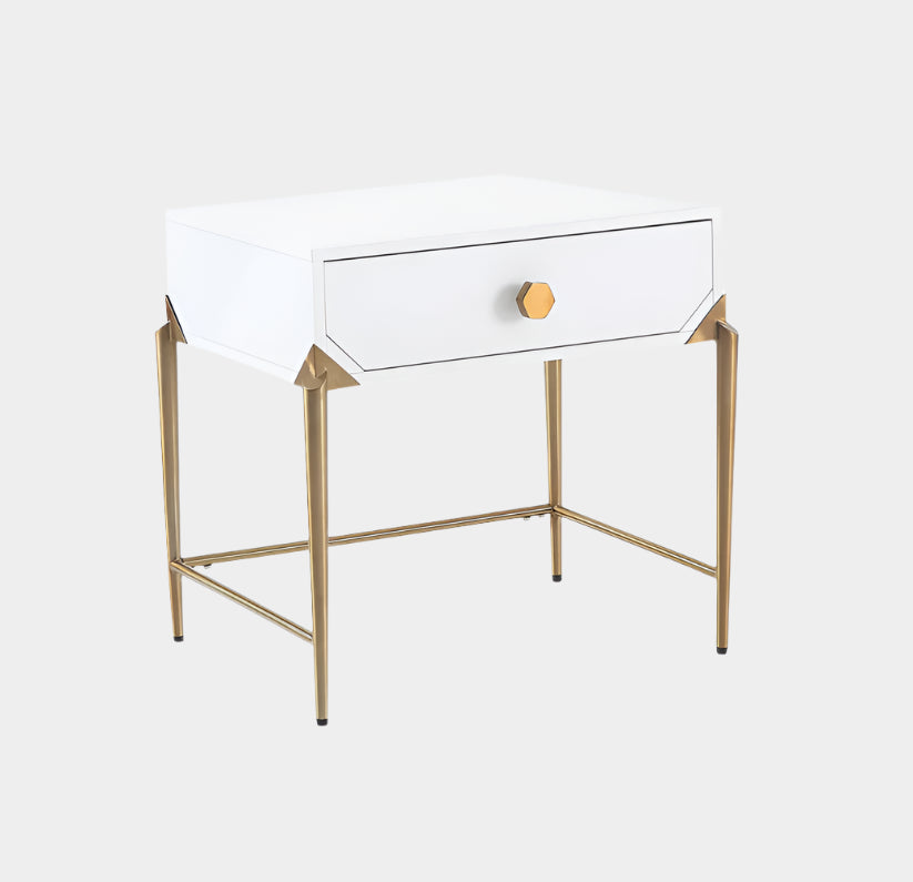 Bajo White Lacquer Side Table