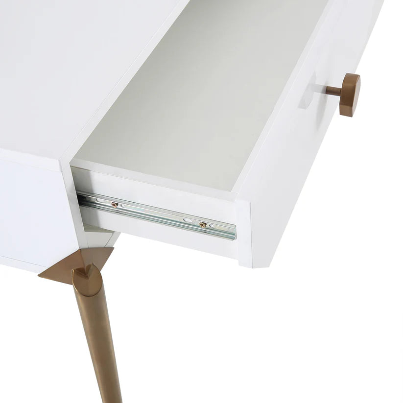 Bajo White Lacquer Side Table