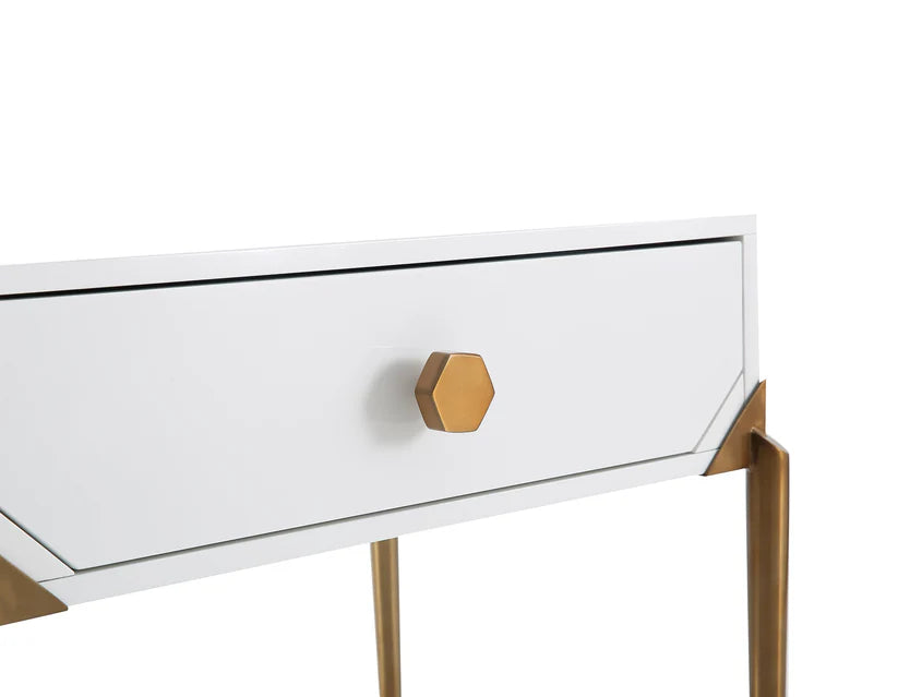 Bajo White Lacquer Side Table