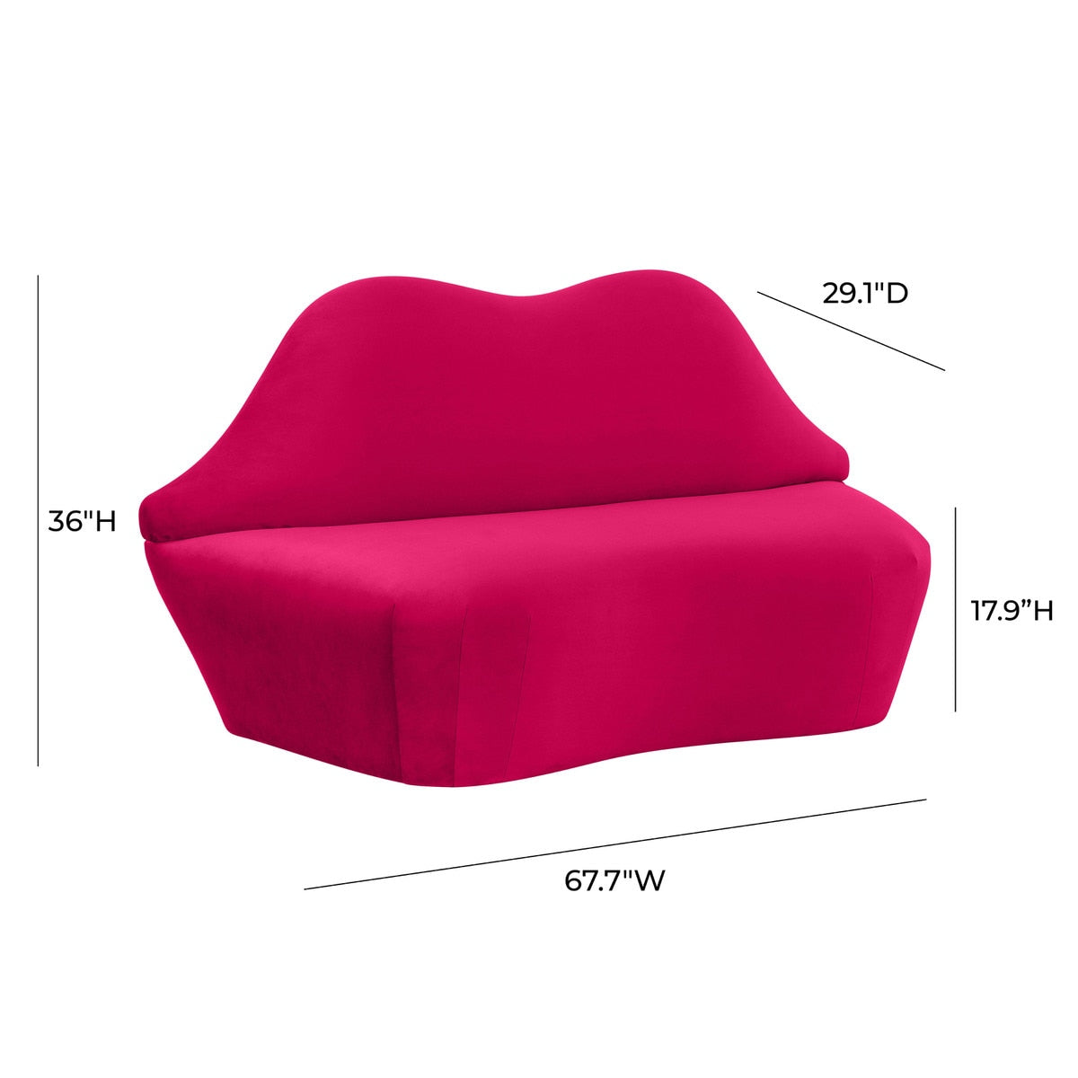 Lips Velvet Settee