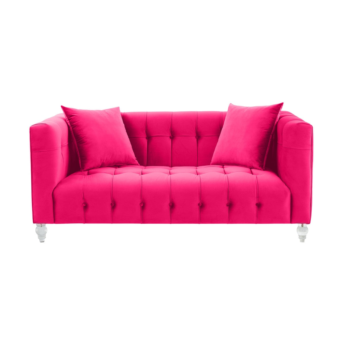 Bea Hot Pink Velvet Loveseat