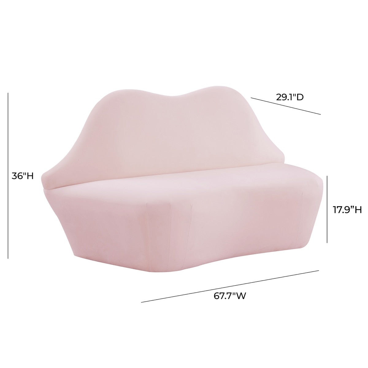 Lips Velvet Settee