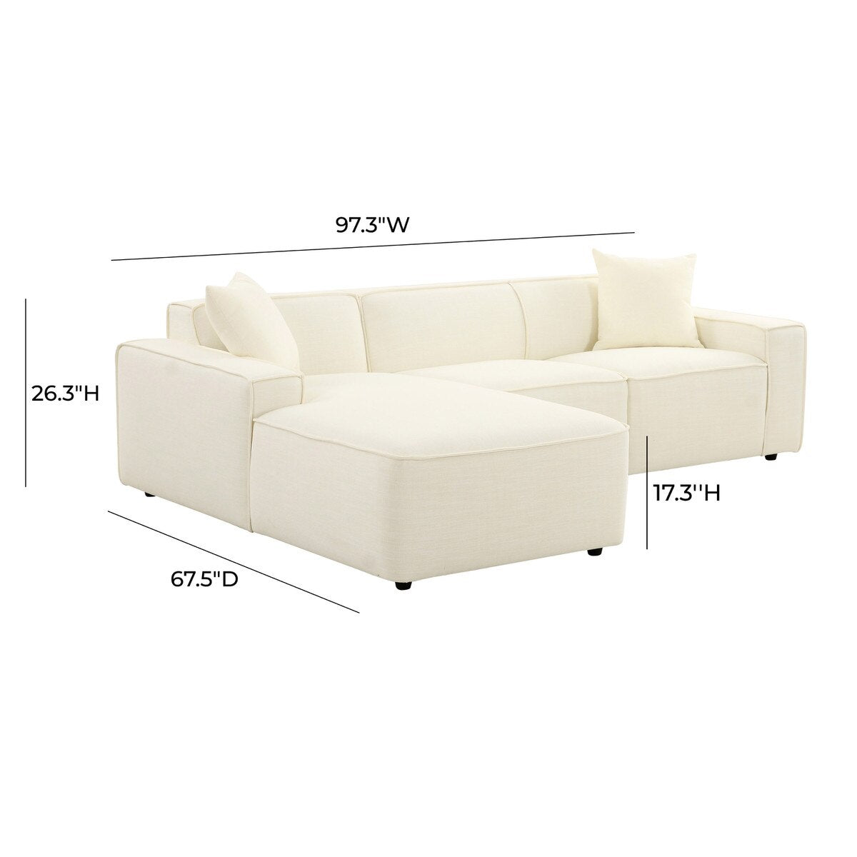 Olafur Cream Linen Sectional - LAF