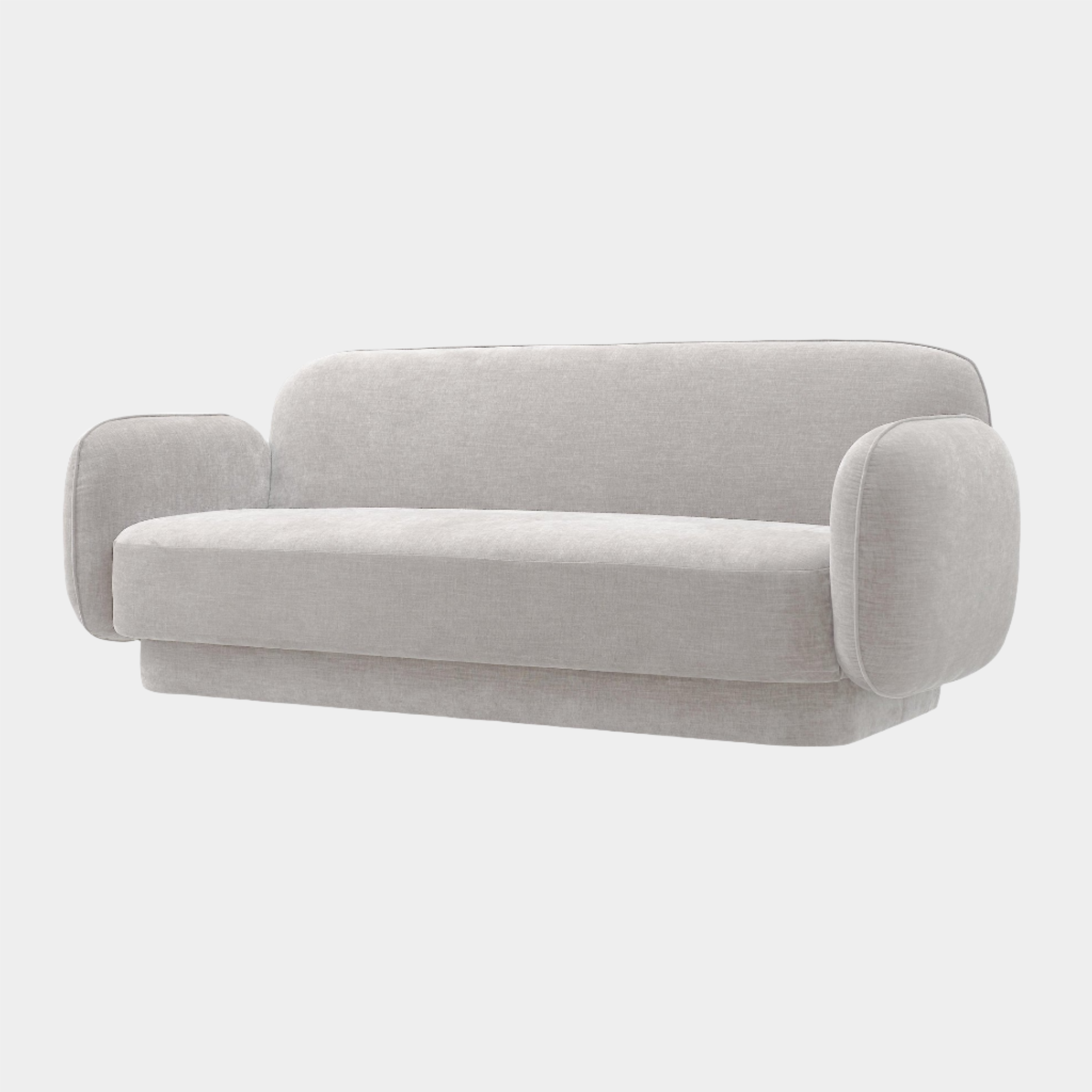 Kandor Stone Grey Textured Velvet Sofa