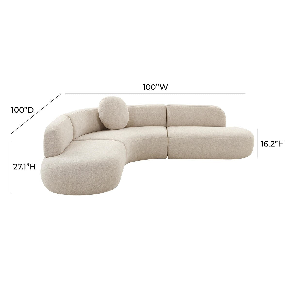 Broohah Beige Linen Sectional