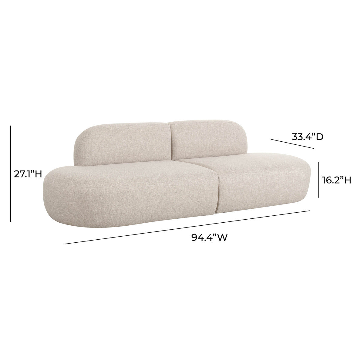 Broohah Beige Linen Sofa
