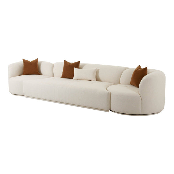 Fickle Cream Boucle 3 - Piece Modular Sofa