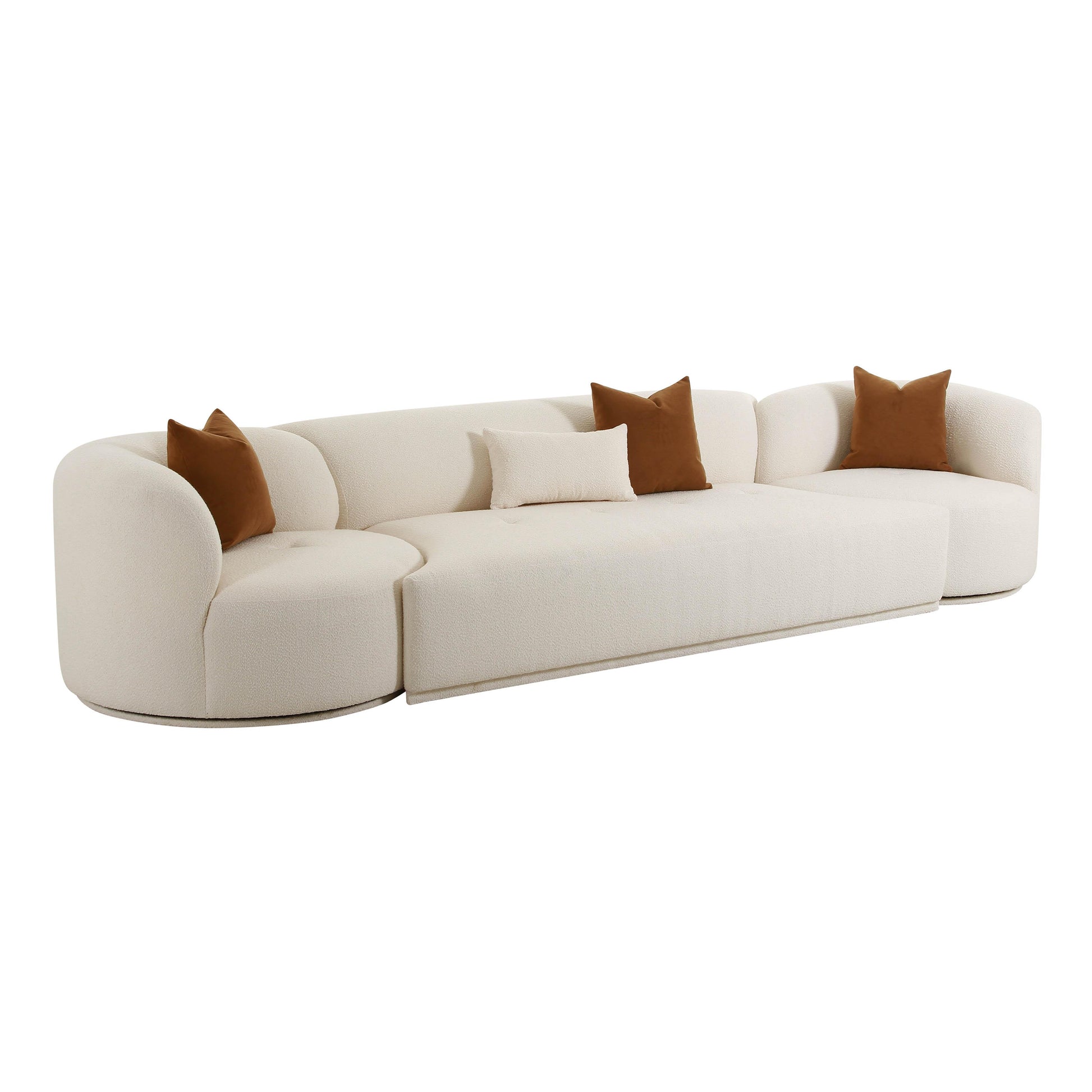 Fickle Cream Boucle 3 - Piece Modular Sofa