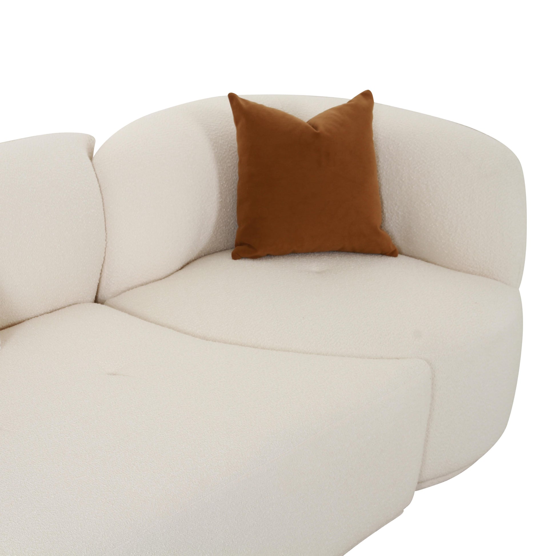 Fickle Cream Boucle 3 - Piece Chaise Modular Sofa