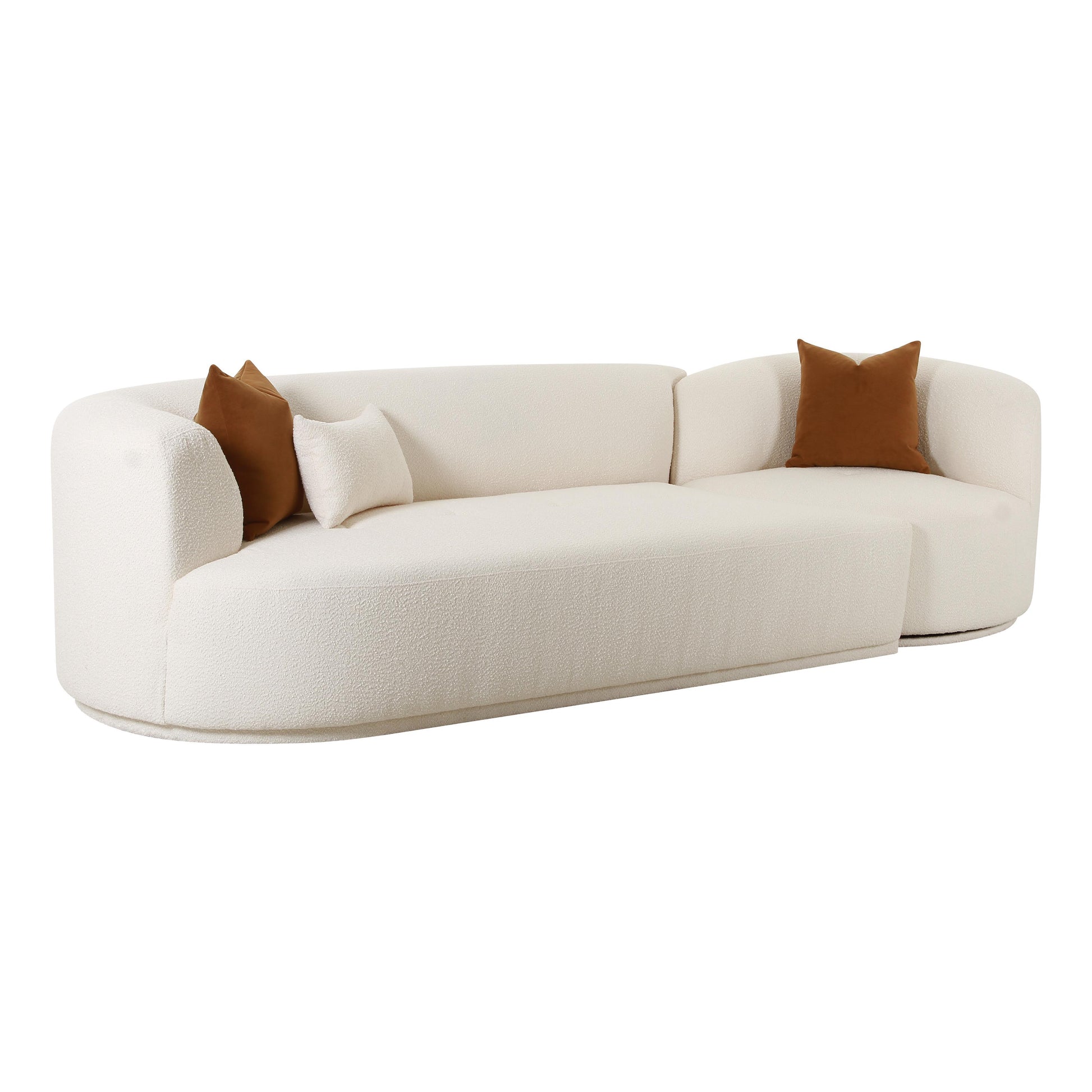 Fickle Cream Boucle 2 - Piece Modular Sofa