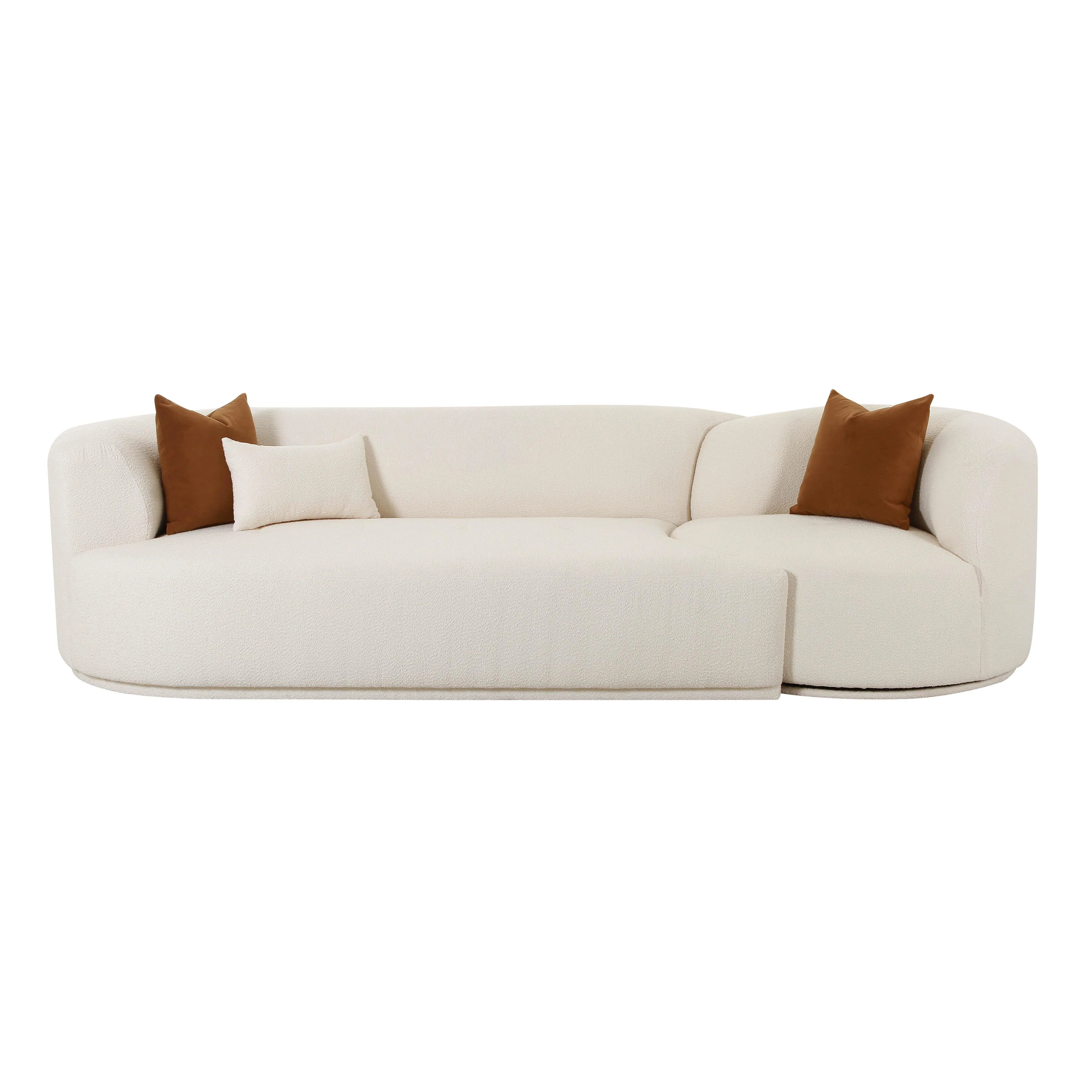 Canapé modulaire 2 pièces Boucle crème Fickle