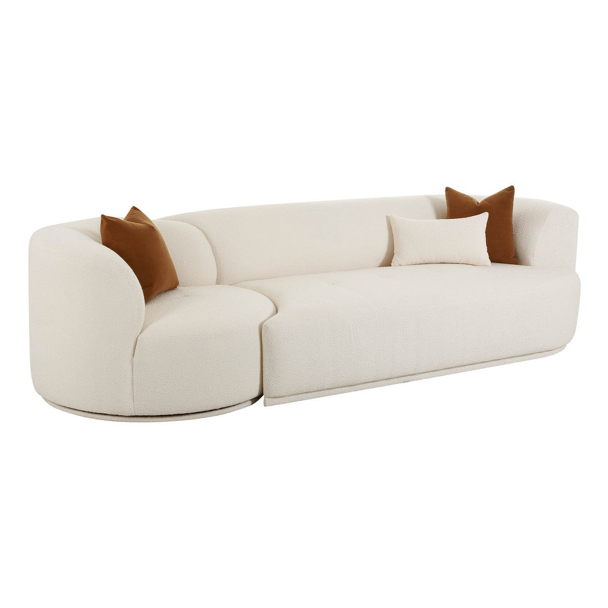 Fickle Cream Boucle 2 - Piece Modular Sofa