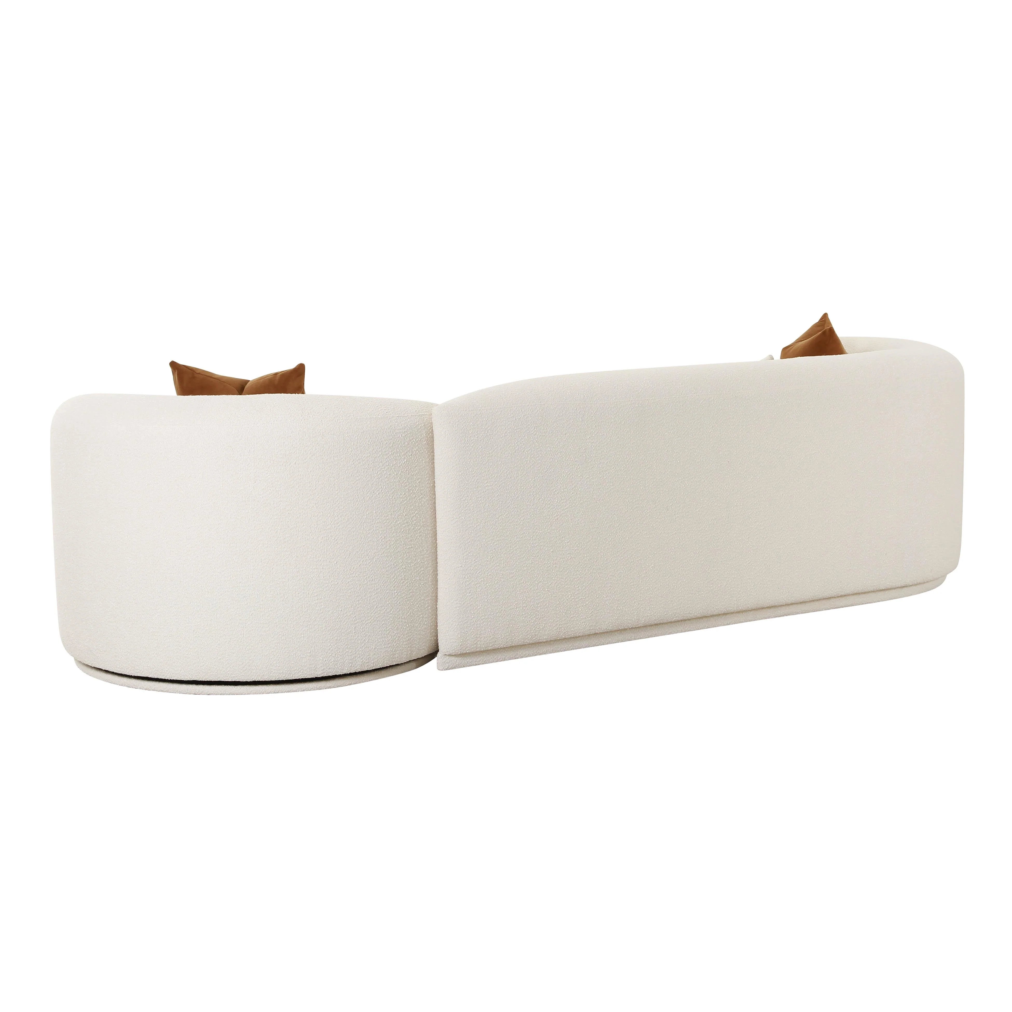 Canapé modulaire 2 pièces Boucle crème Fickle