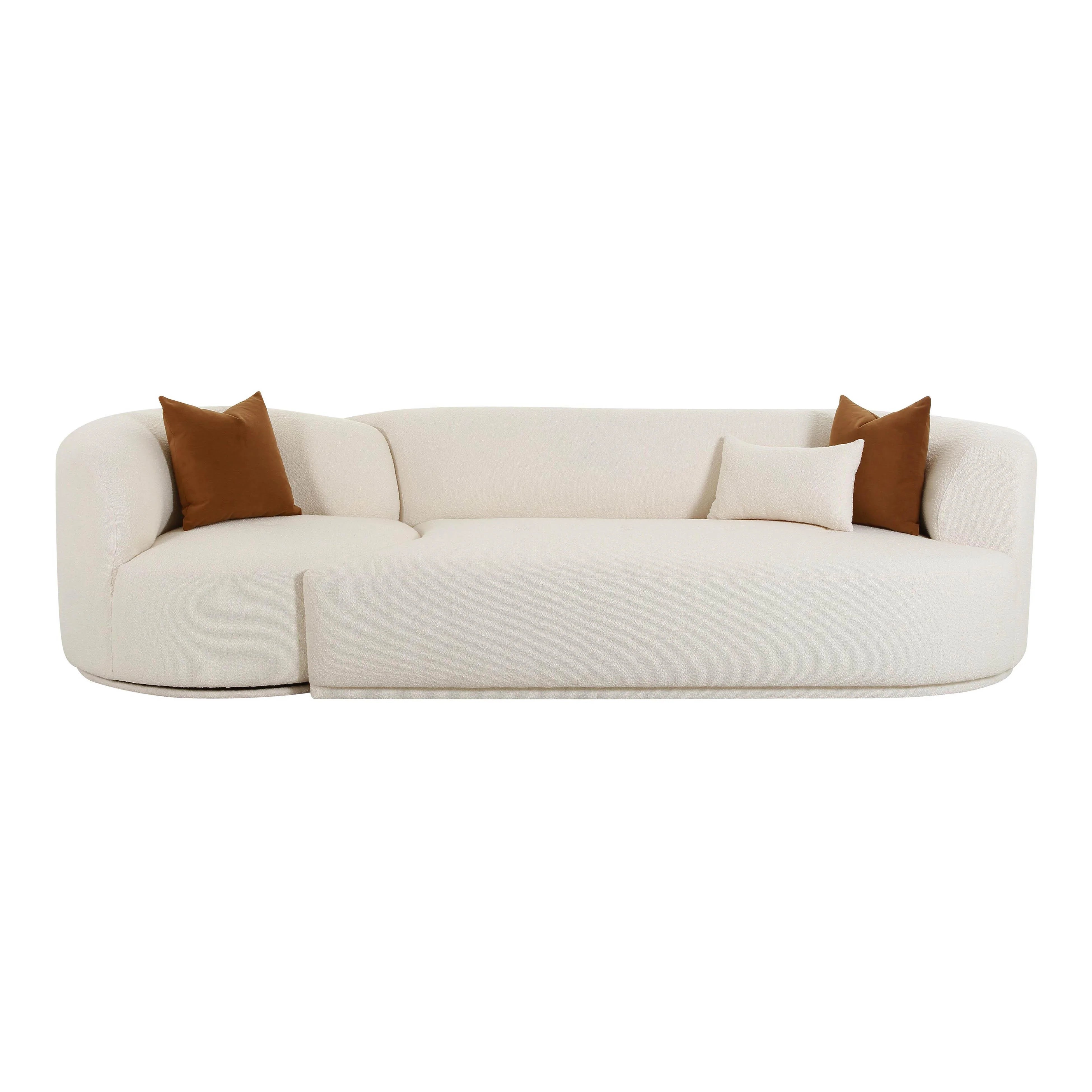 Canapé modulaire 2 pièces Boucle crème Fickle