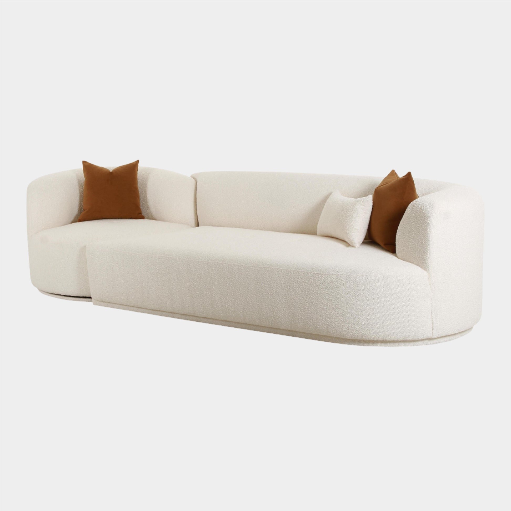 Fickle Cream Boucle 2 - Piece Modular Sofa