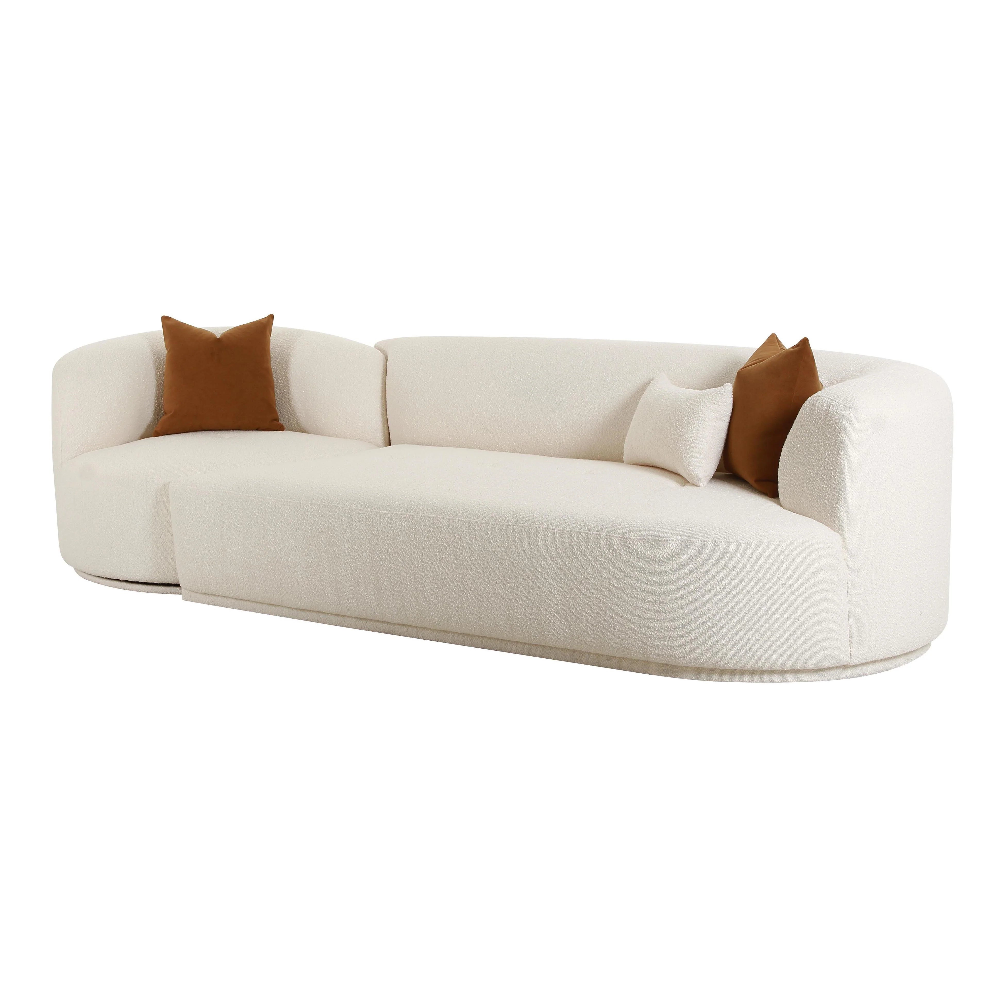 Canapé modulaire 2 pièces Boucle crème Fickle