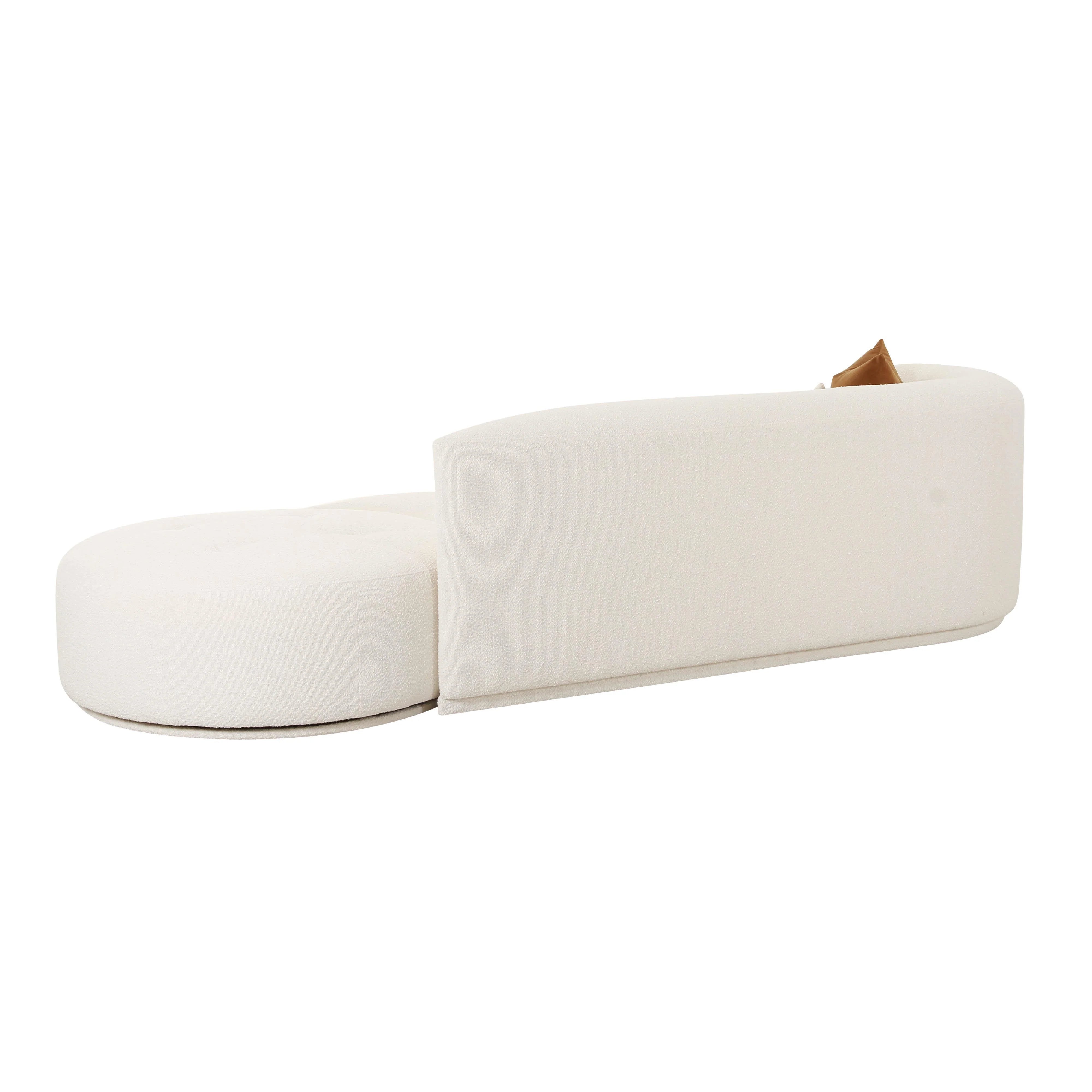 Canapé modulaire avec méridienne 2 pièces Fickle crème Boucle