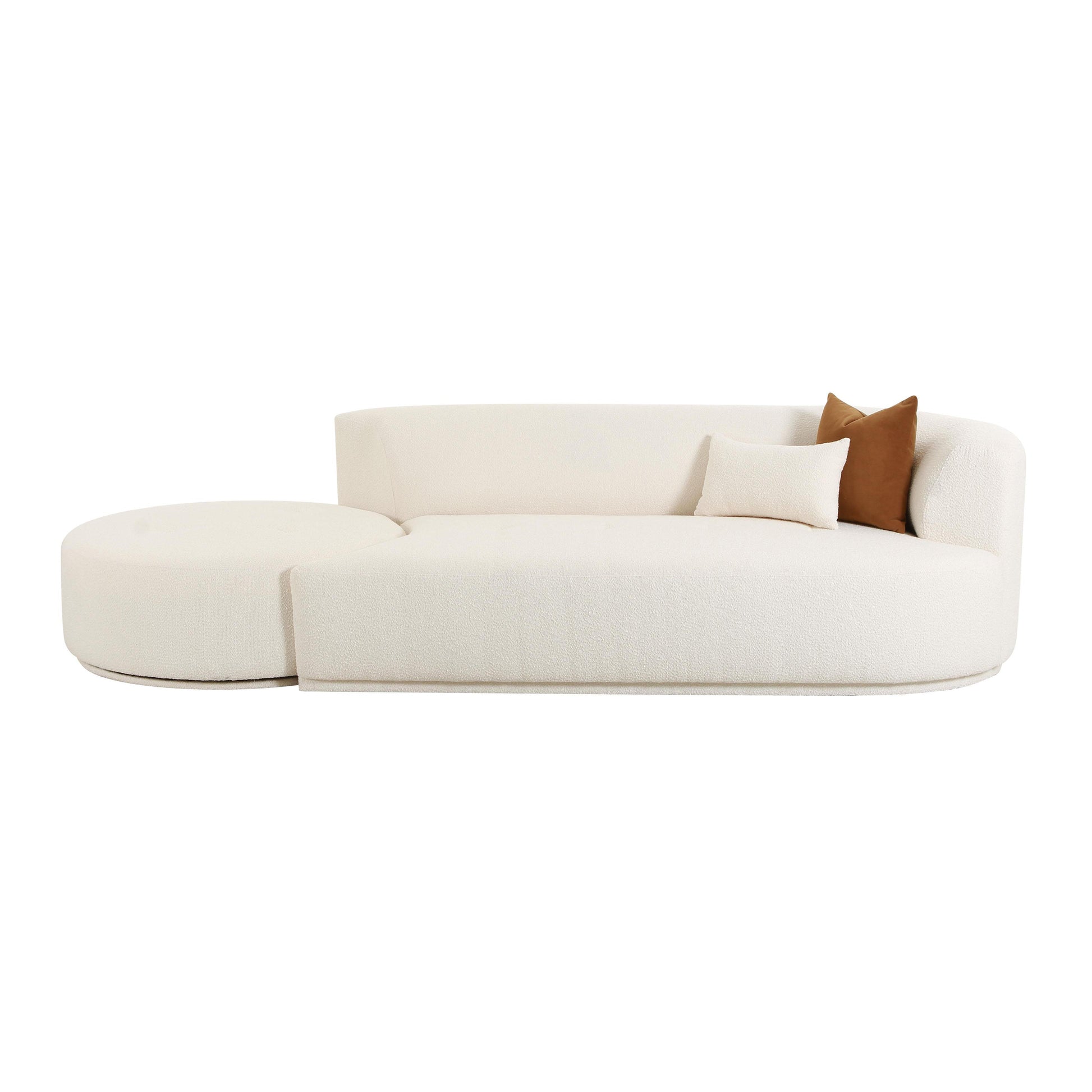 Fickle Cream Boucle 2 - Piece Chaise Modular Sofa