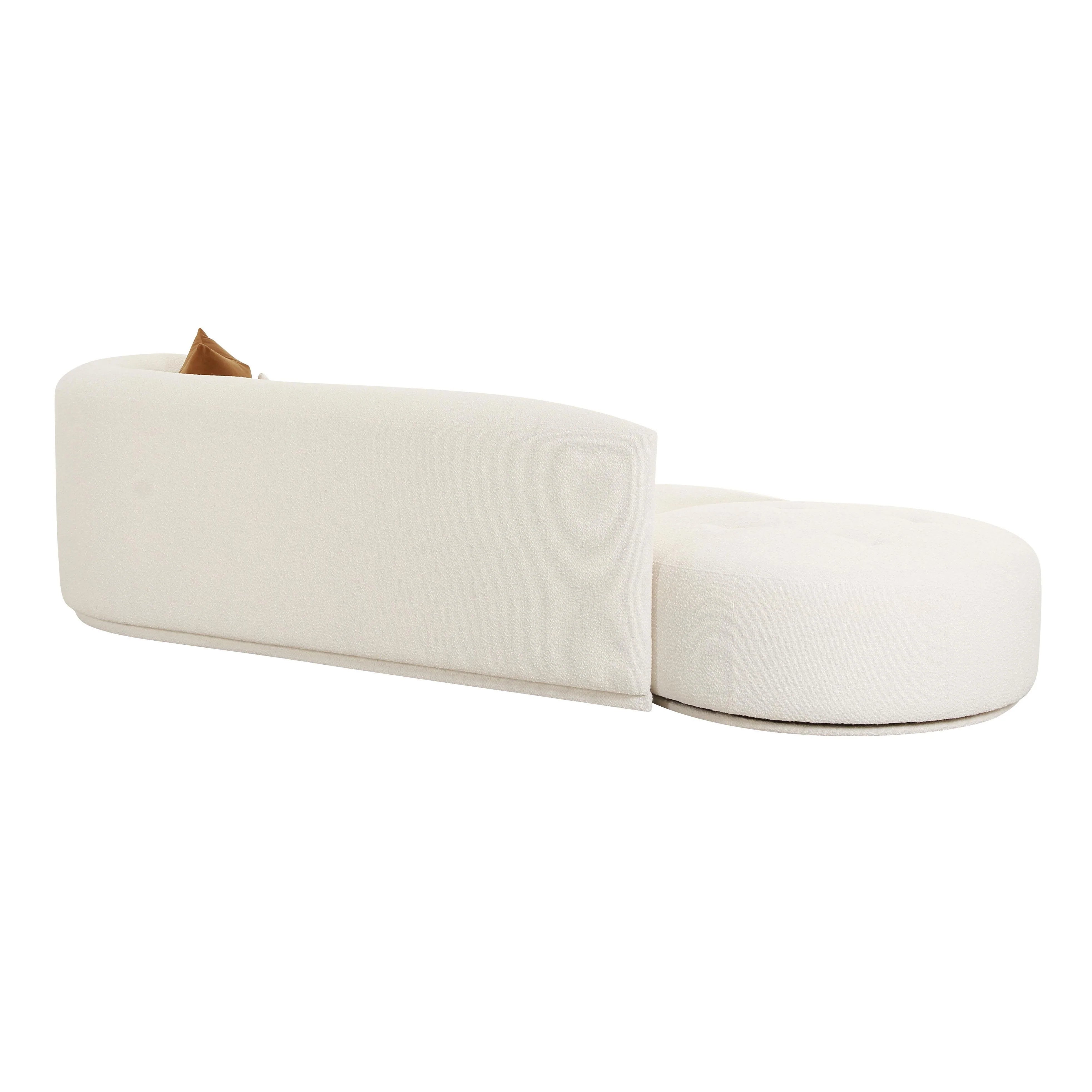 Canapé modulaire avec méridienne 2 pièces Fickle crème Boucle
