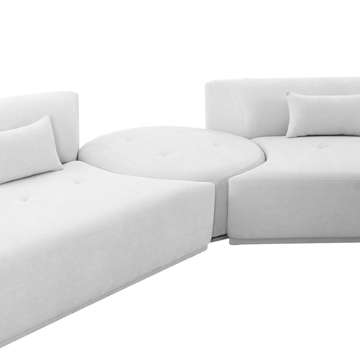 Fickle Grey Velvet 3-Piece Modular Sectional