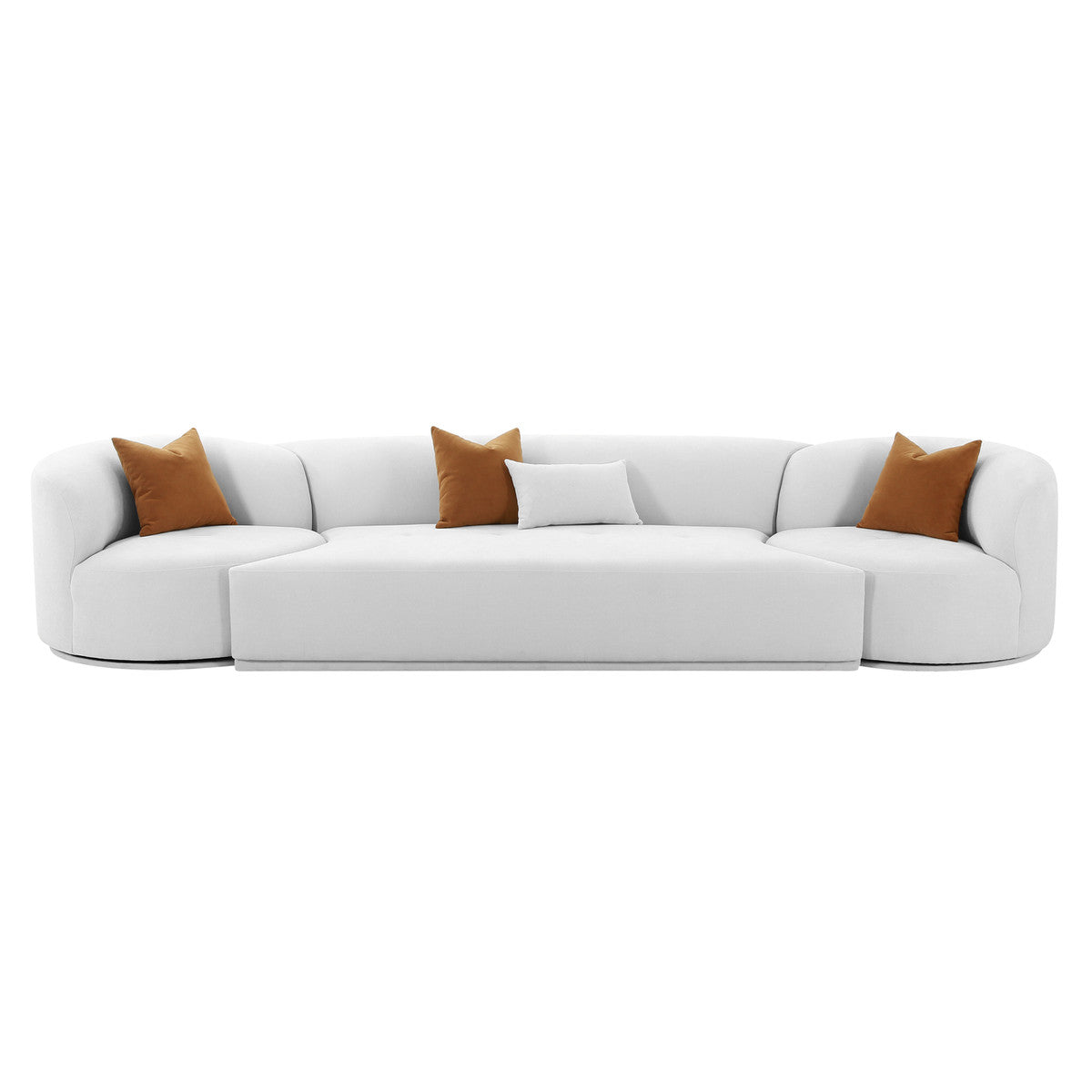 Fickle Grey Velvet 3 - Piece Modular Sofa