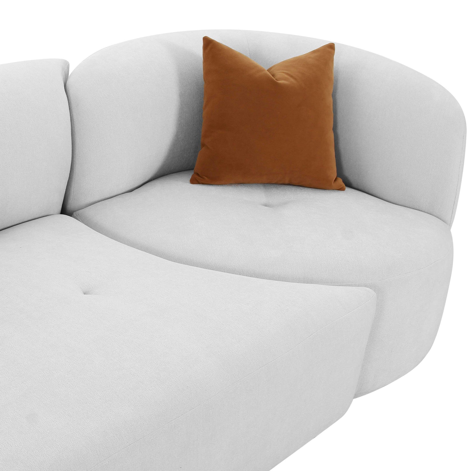Fickle Grey Velvet 3 - Piece Modular Sofa