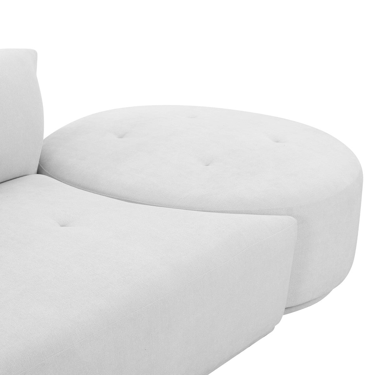Fickle Grey Velvet 3 - Piece Chaise Modular Sofa